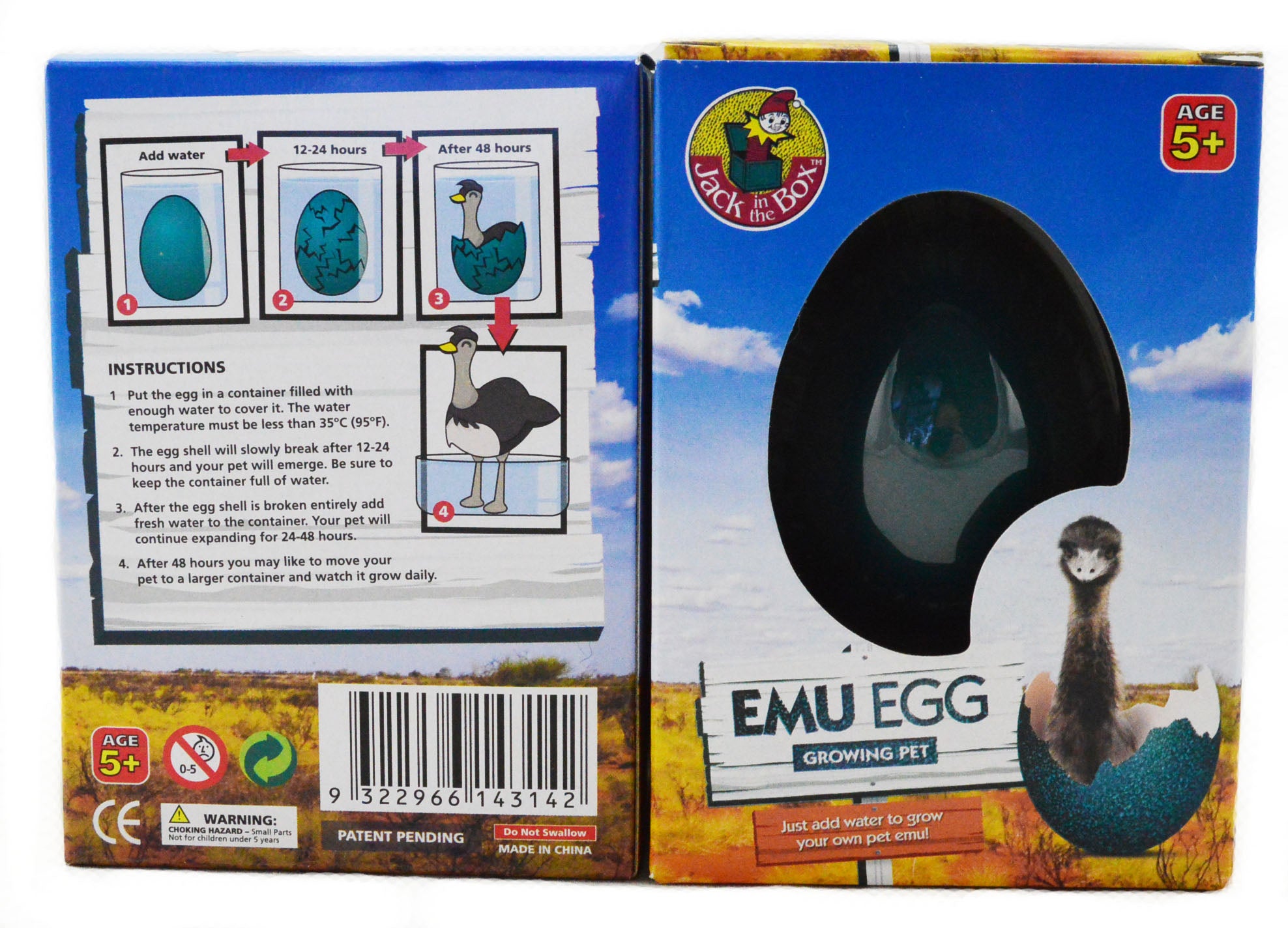 Hatching Emu Egg Toy for Kids - 5.5cm Realistic Growing Pet Egg - Fun Educational Science Experiment & Easter Gift for Children (Perfect for Classroom Projects & Birthday Party Favors)