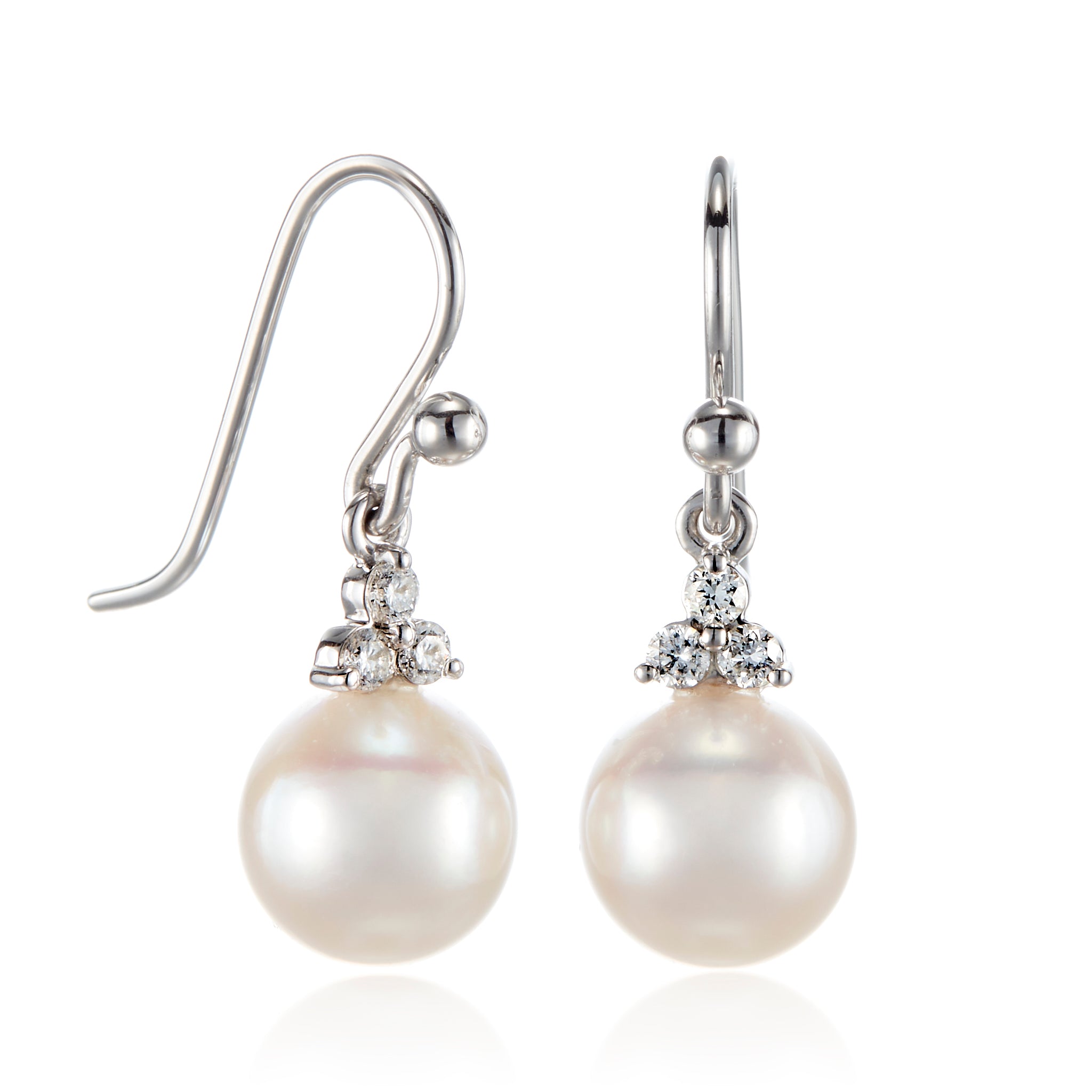 Madison Drop Earrings with Genuine White Akoya Pearls - Perfect for Weddings, Parties & Special Occasions