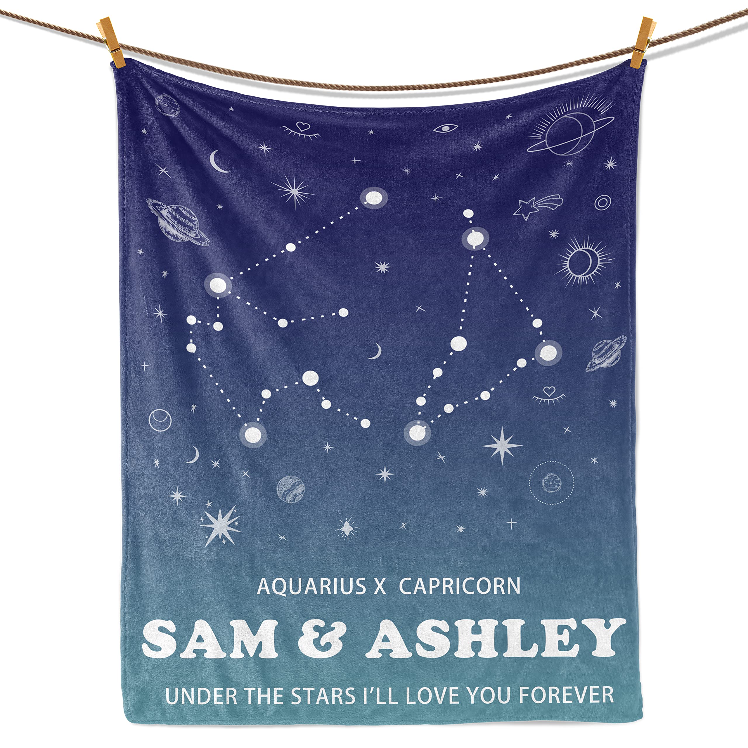 Personalized Couple Blankets for Him - Custom Anniversary, Valentine's Day & Birthday Gifts for Boyfriend - Romantic Long Distance Relationship Presents - Perfect for Cuddling, Home Decor & Special Occasions