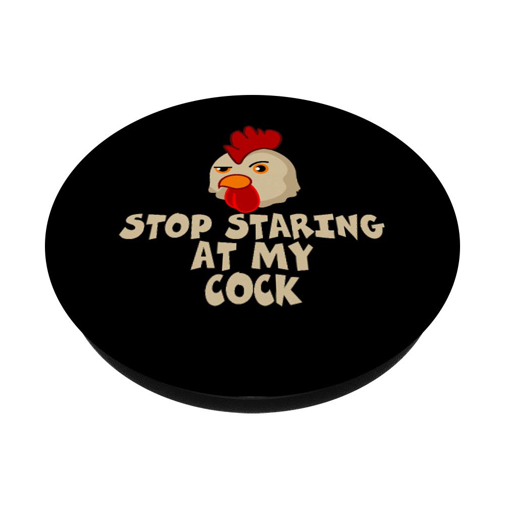 Funny Chicken T-Shirt - Stop Staring At My Cock Novelty Shirt with Matching PopSockets Phone Grip & Stand | Perfect Gift for Poultry Lovers, Farm Humor & Animal Theme Parties