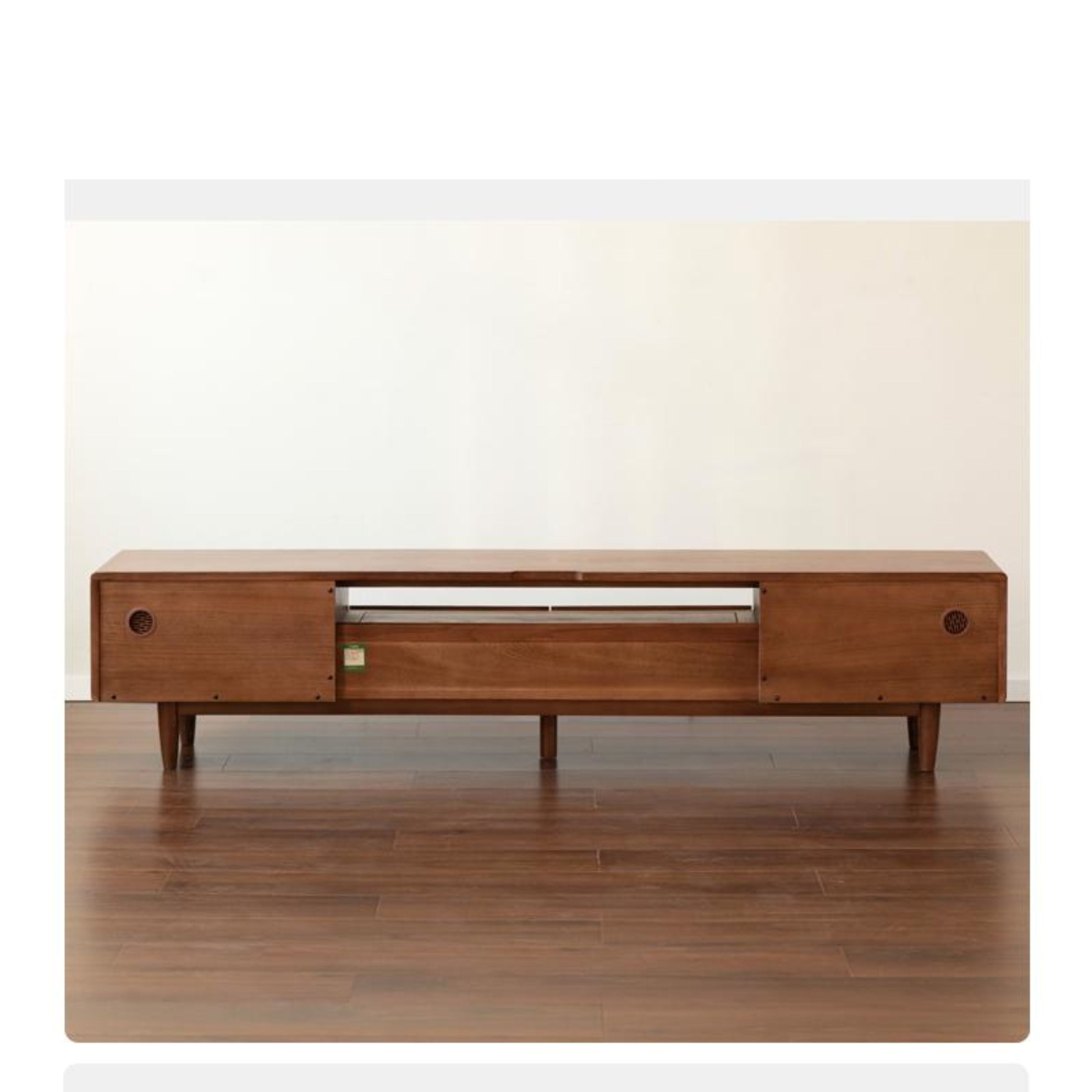 Stylish Oak Solid Wood Modern TV Stand - Nordic Design for Living Room & Entertainment Center | Perfect for 55-75 Inch TVs