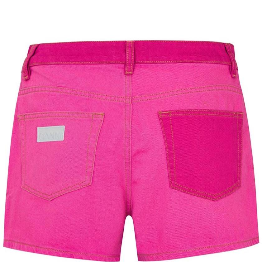 Ganni Women's Mini Denim Shorts - High Waisted Distressed Denim Shorts for Women | Perfect for Summer, Beach, and Casual Outfits