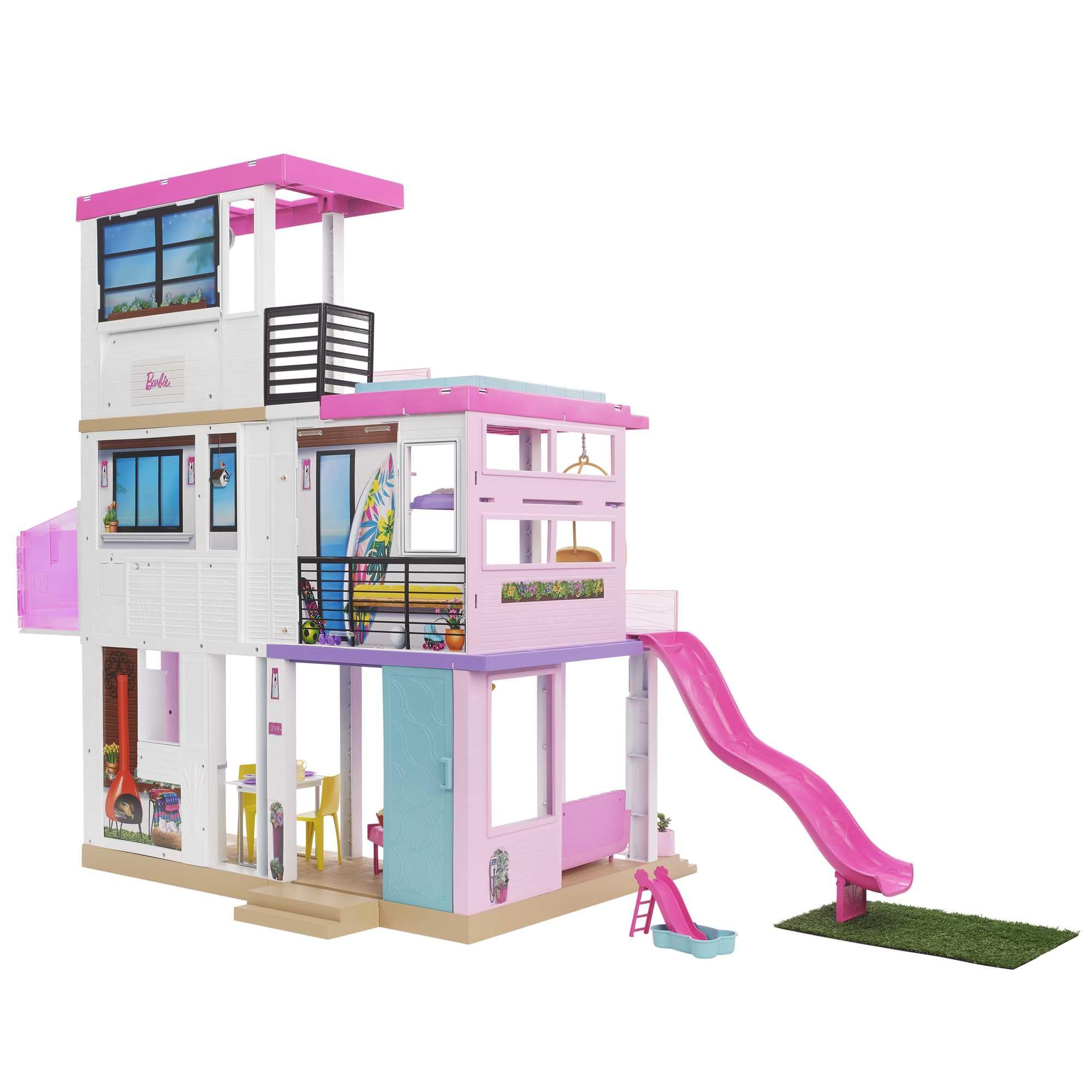 Barbie DreamHouse Dollhouse Playset with 75+ Furniture & Accessories - 10 Interactive Play Areas, Lights & Sounds, Wheelchair-Accessible Elevator - Amazon Exclusive Toy for Girls Ages 3+ | Perfect for Imaginative Play, Birthday Gifts & Pretend House Adventures