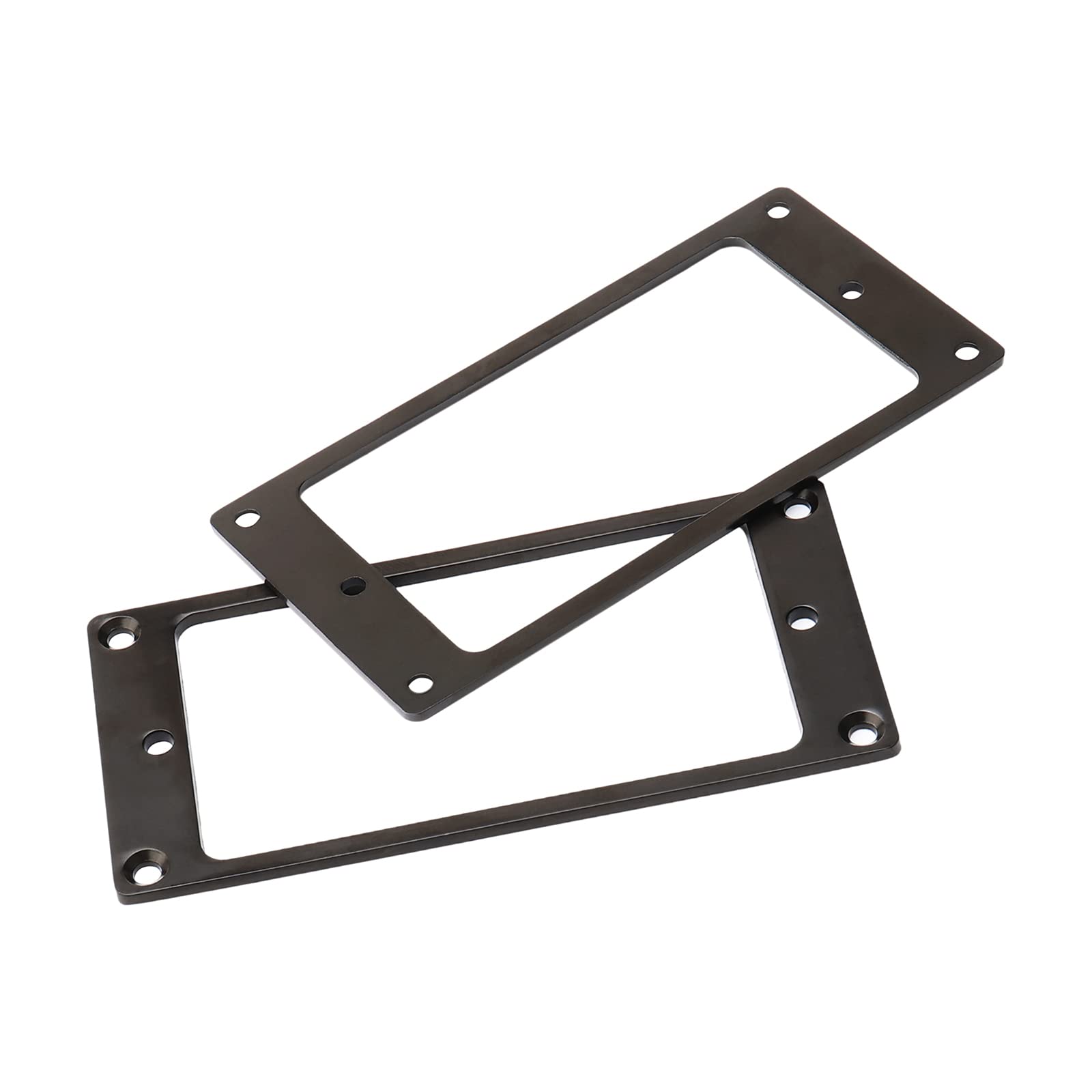 Black Metal Flat Electric Guitar Humbucker Pickup Ring - 2 Pack for Bridge Pickup | Durable Frame Mounting Ring for Enhanced Sound & Stability | Perfect for DIY Guitar Upgrades & Professional Installations