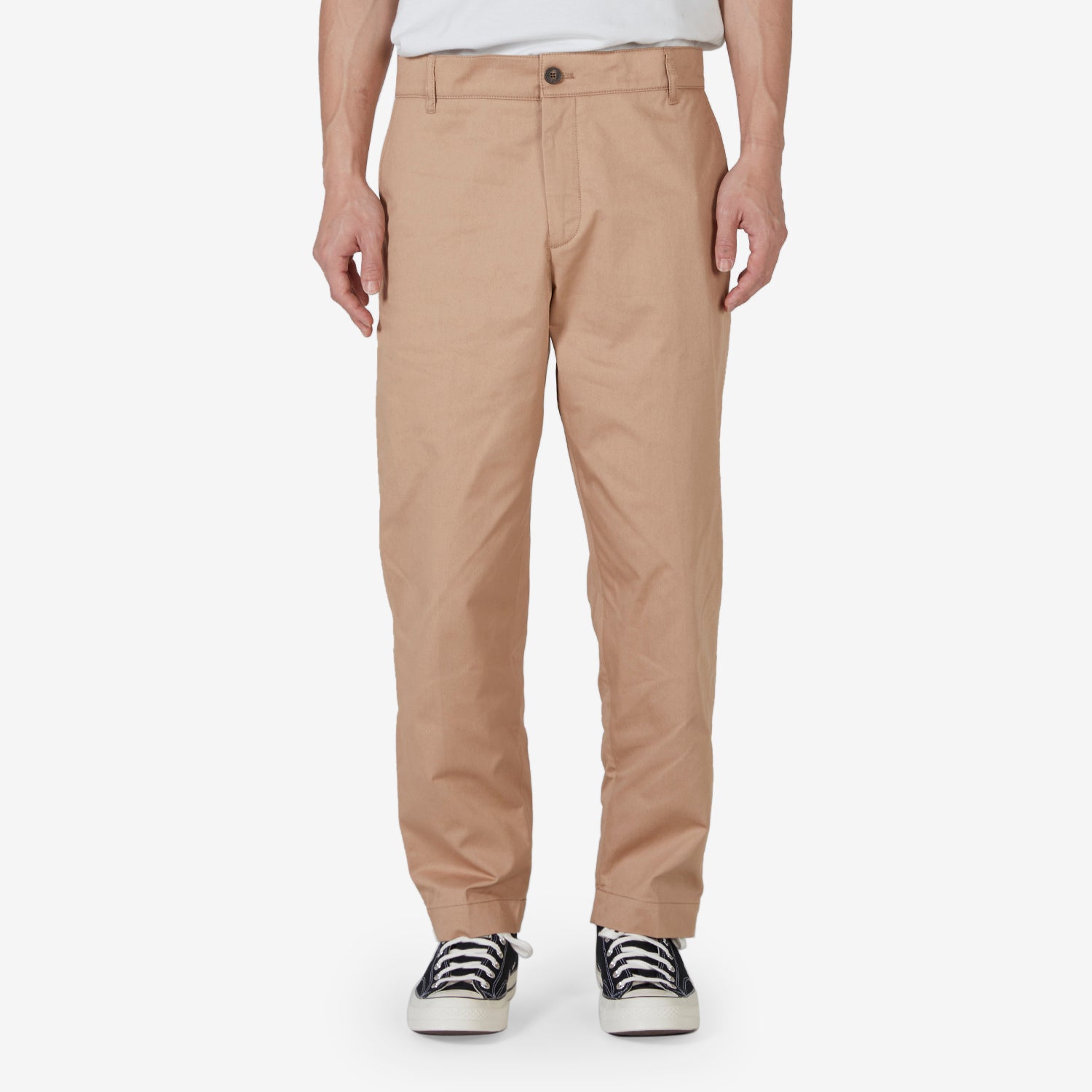 Men's Classic Beige Chino Pants - Comfortable Slim Fit Casual Trousers for Work, Office & Everyday Wear