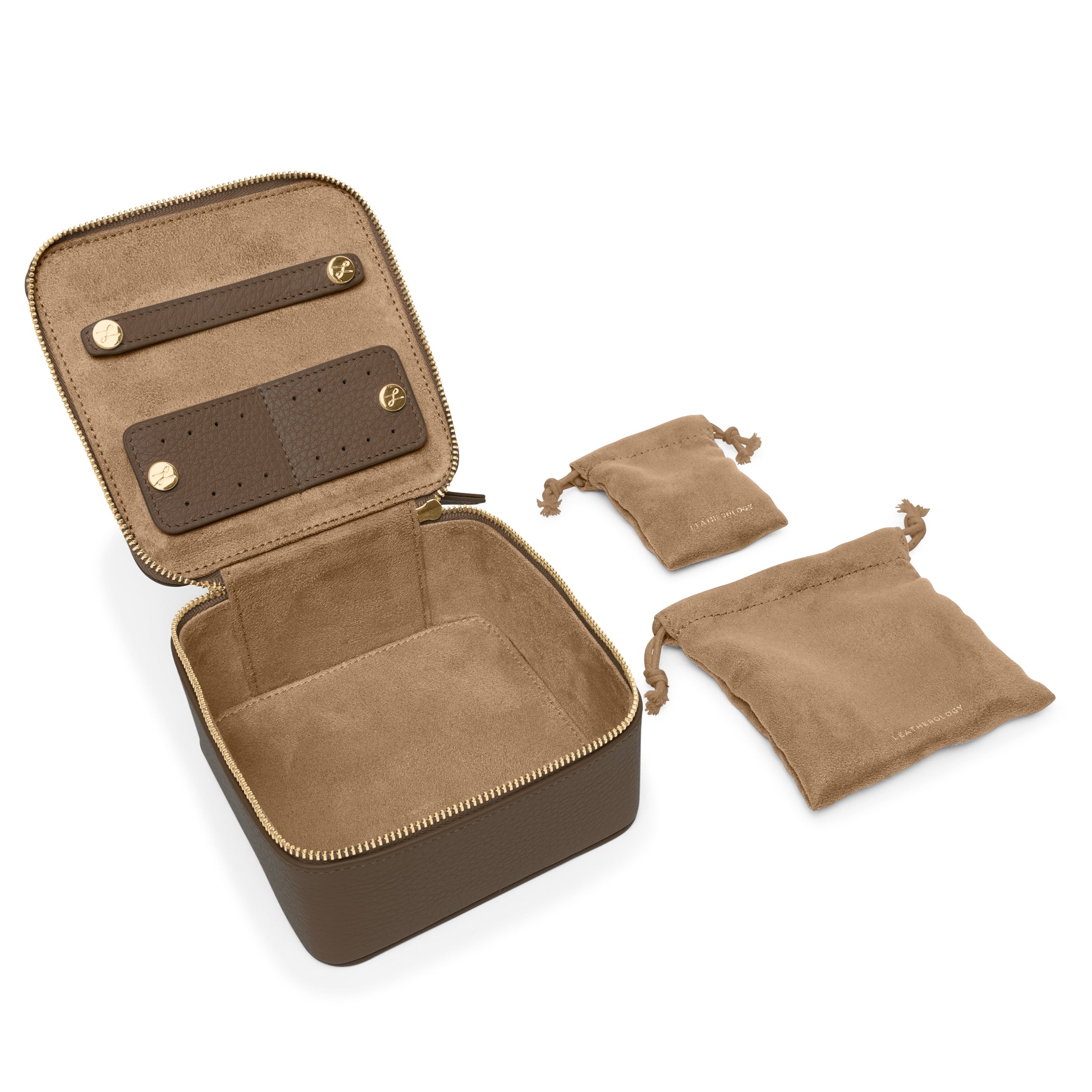 Premium Medium Jewelry Organizer Box - Cocoa Brown Leather Jewelry Storage Case for Necklaces, Rings & Earrings | Perfect for Travel, Home Vanity & Gift Giving