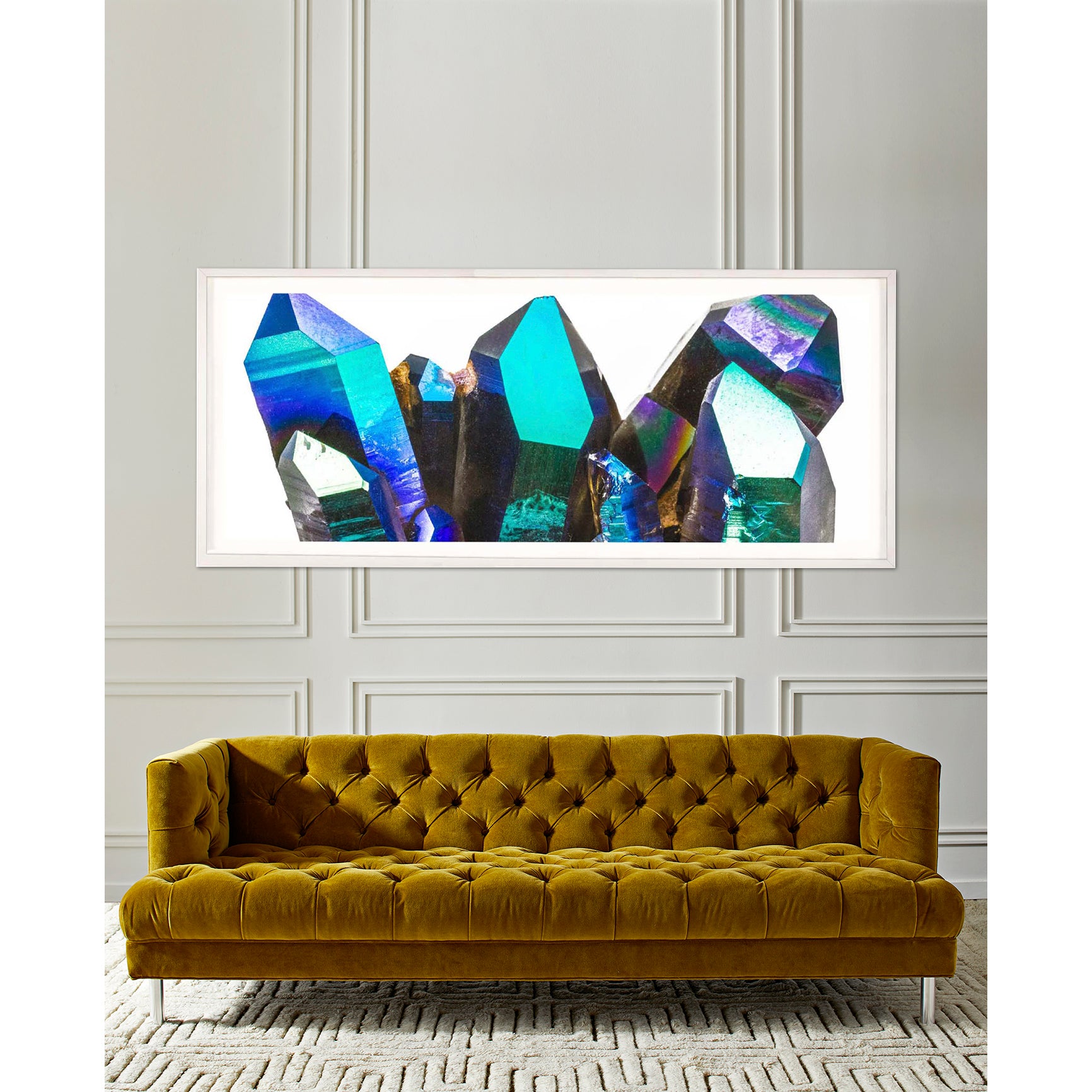 Iridescent Geode 3 - Natural Crystal Decor for Home & Office - Perfect for Meditation Spaces, Gift Giving & Feng Shui Decorations
