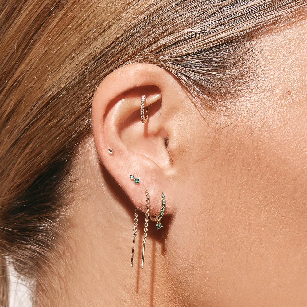 10k Gold Bar Threader Earrings for Women - Minimalist Dainty Jewelry for Everyday Wear & Special Occasions