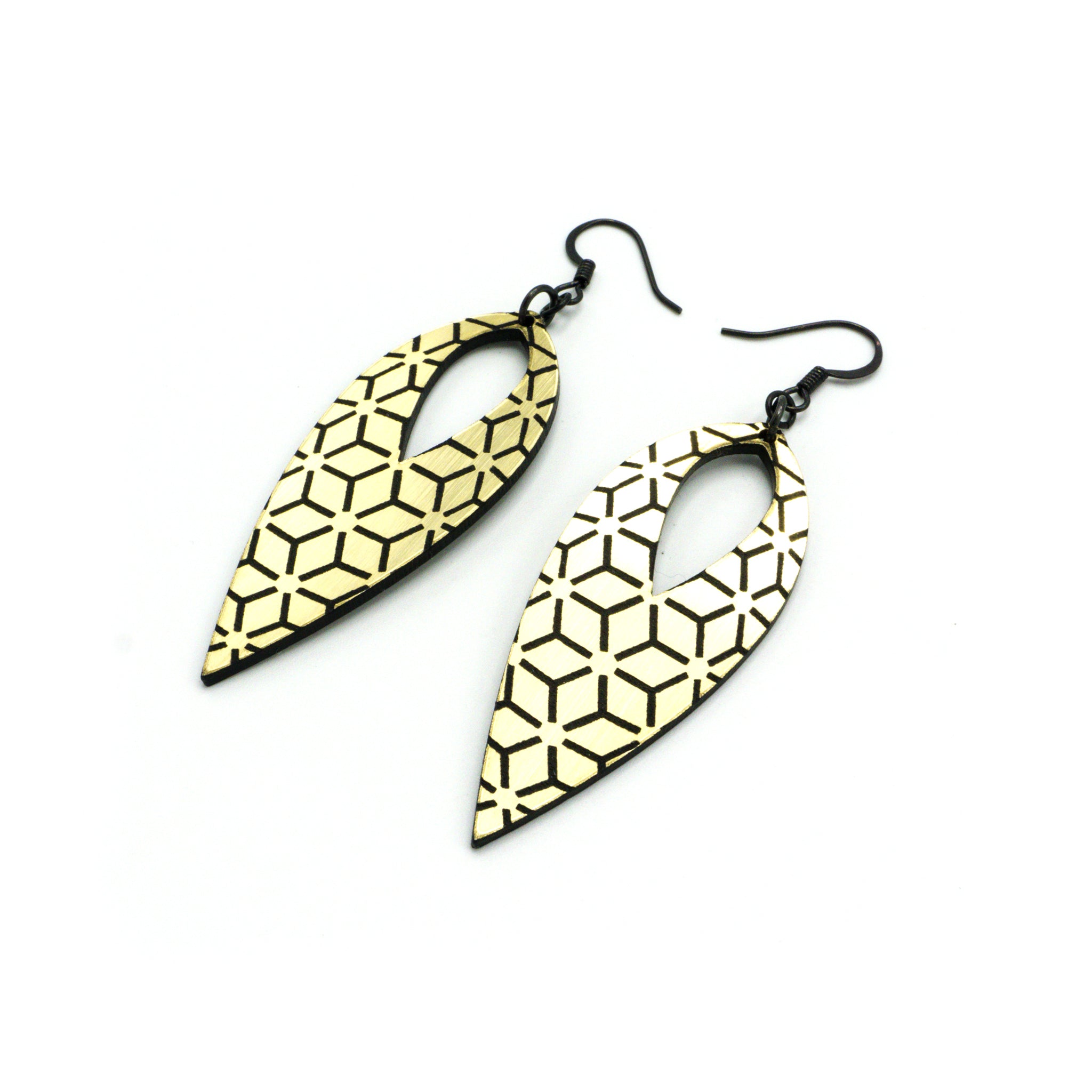 Nativas 25-Pack Acrylic Earrings - Brushed Gold & Black Hoop Earrings for Women, Trendy Dangle Earrings for Parties, Work, and Everyday Wear