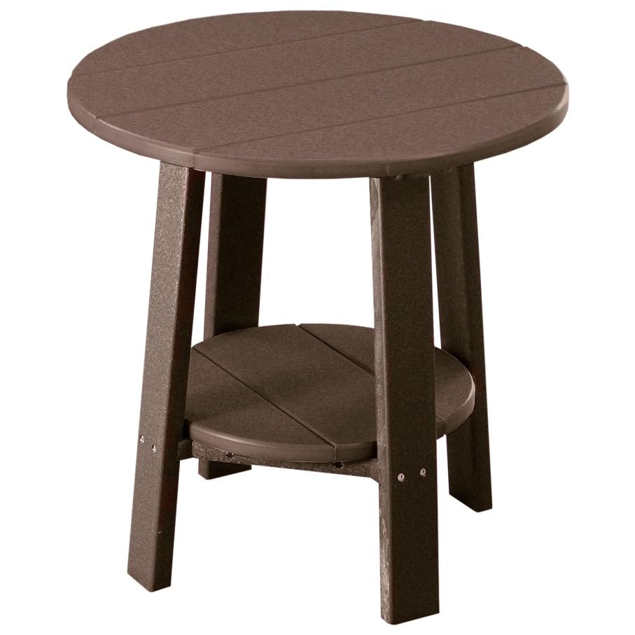 Premium Poly Lumber Deluxe End Table - Durable Outdoor Furniture in Chestnut Brown | Perfect for Patio, Deck, Garden & Poolside Relaxation