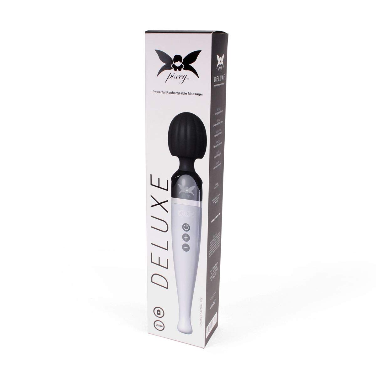 Pixey Deluxe Rechargeable Wireless Wand Massager - Portable & Waterproof for Muscle Relaxation - Perfect for Home Spa, Travel & Pain Relief Therapy
