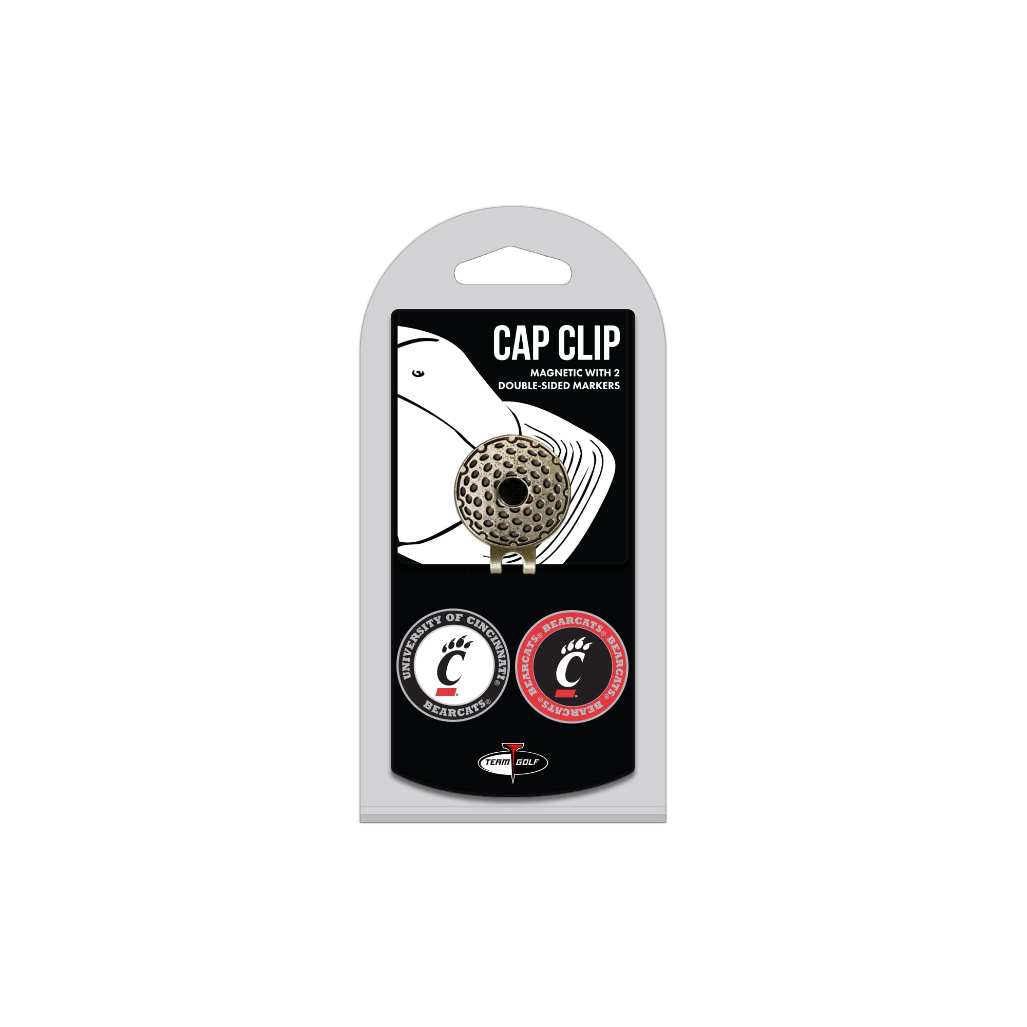 NCAA Golf Cap Clip with 2 Removable Double-Sided Magnetic Ball Markers - Easy Hat Attachment for Golfers | Perfect for Golf Tournaments, Practice Rounds & Course Play