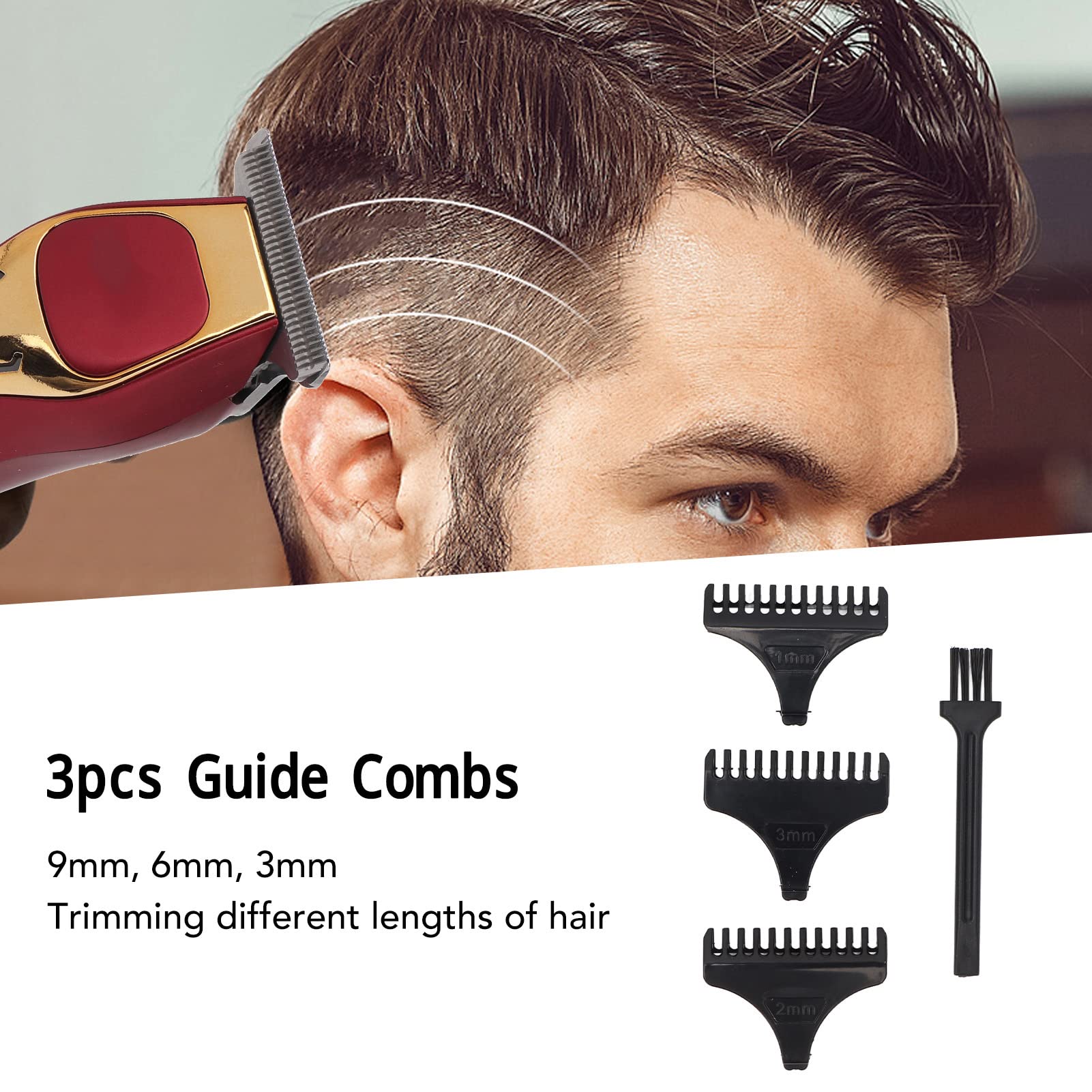 Professional Cordless Hair Clipper for Men - Powerful Electric Hair Trimmer Kit with Multiple Attachments - Perfect for Home Use, Barbershop & Travel Grooming