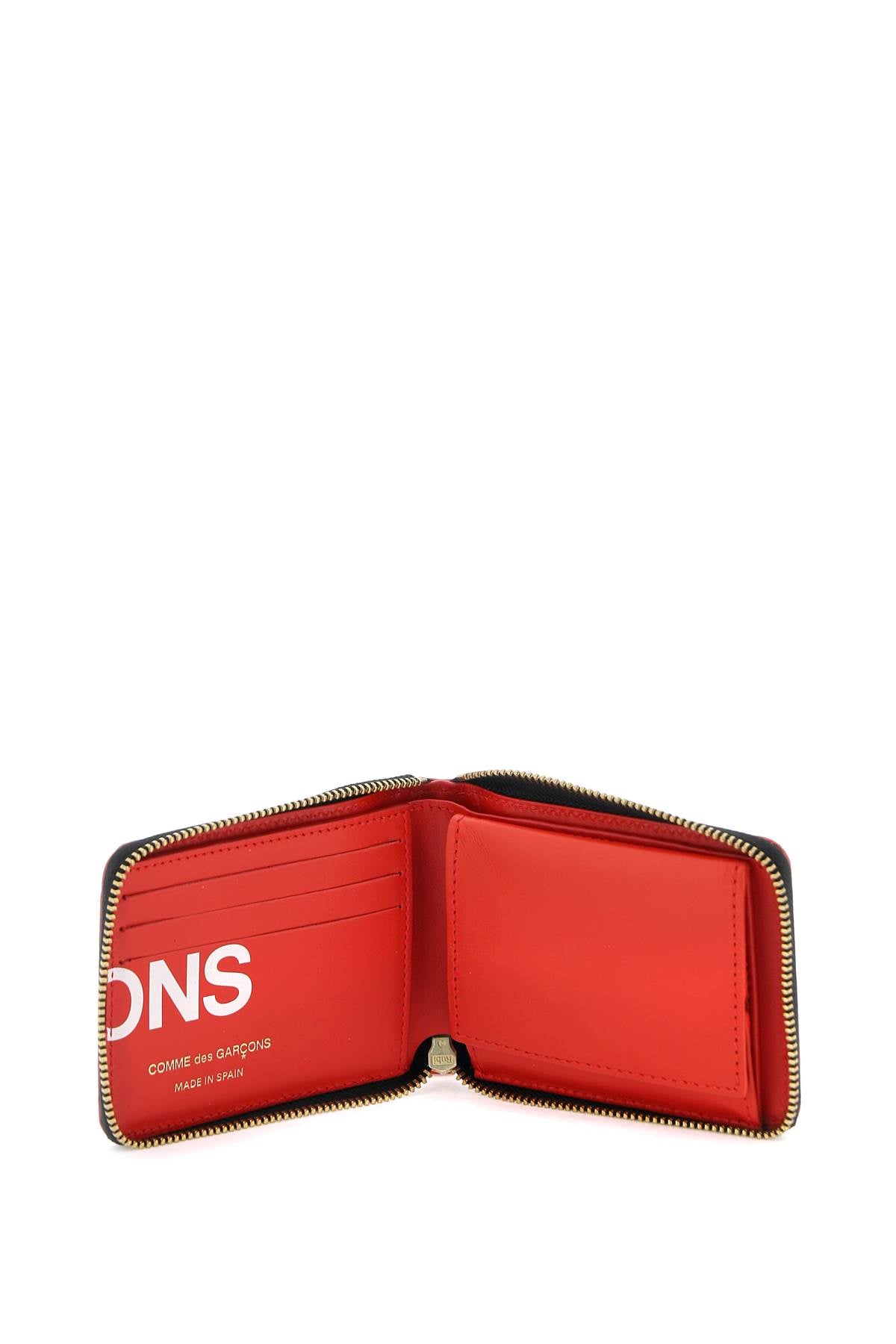 Comme des Garçons Zip Around Wallet with Maxi Logo - Stylish & Durable Designer Wallet for Men & Women | Perfect for Everyday Use, Travel & Business