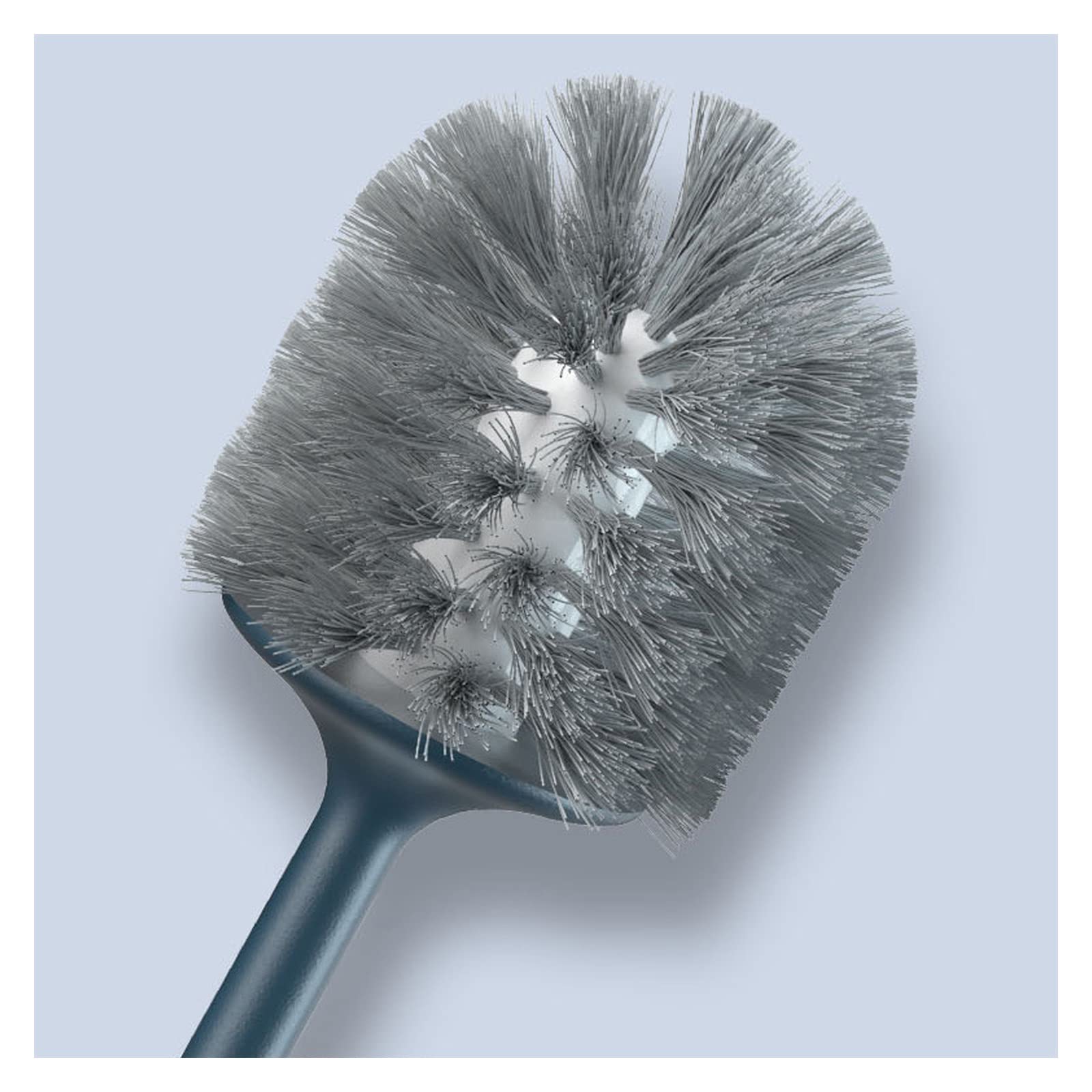TOMYEUS Toilet Brush Set with Holder - Soft Bristles & Long Handle for Effective Cleaning | White Bathroom Cleaning Tool for Home, Apartment, and Office Use