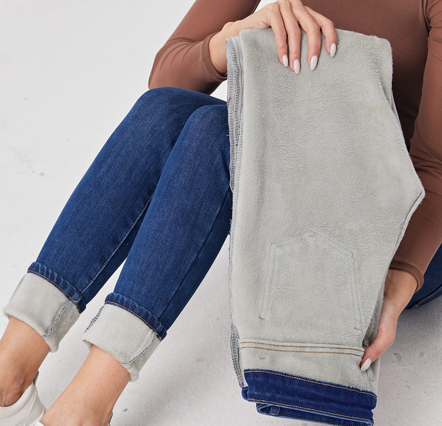 Fakanhui Women's Fleece Lined Thermal Skinny Jeans - Winter Warm Stretch Denim Pants for Cold Weather, Outdoor Activities & Casual Wear