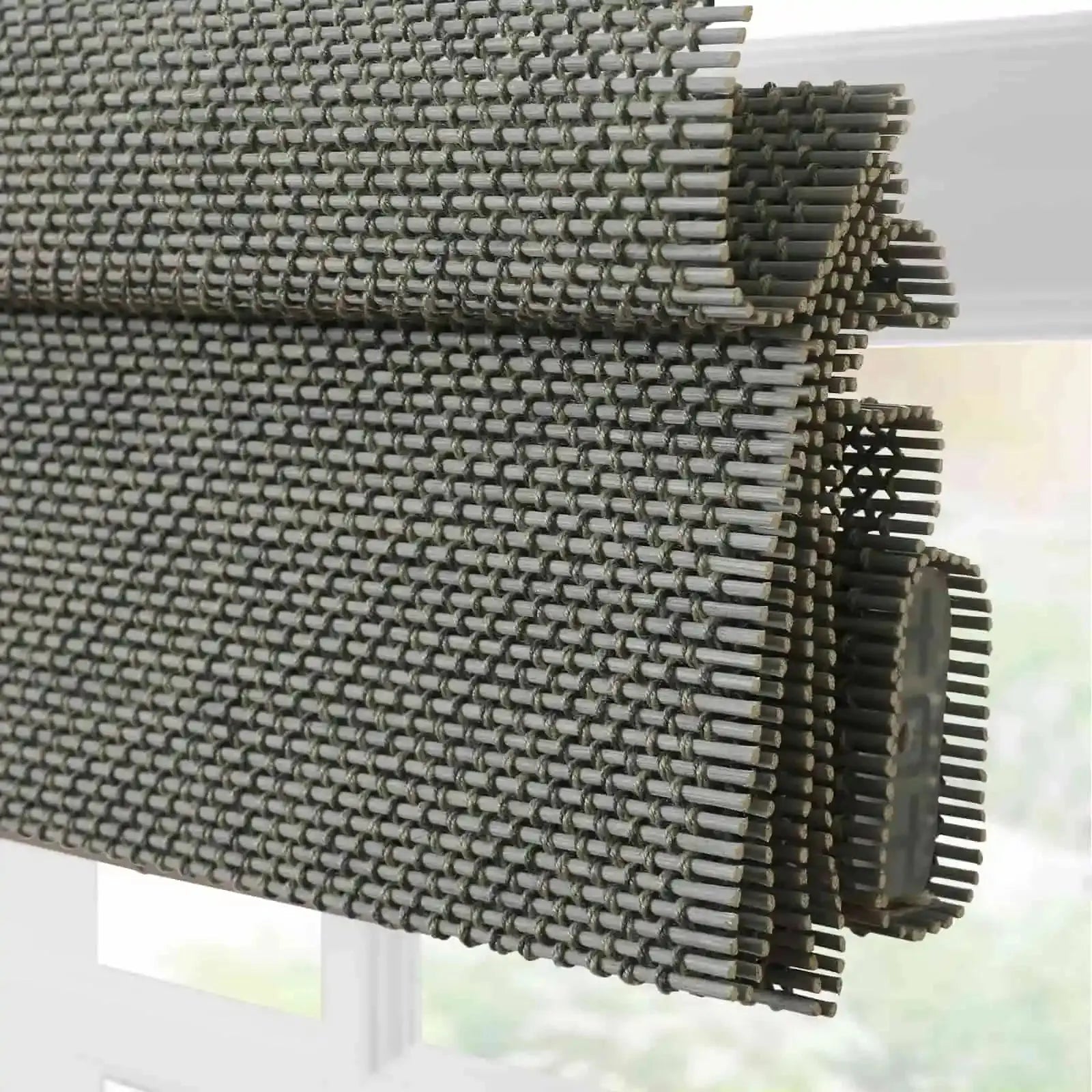 Rae Natural Ramie Bamboo Woven Shades - Series P | Eco-Friendly Window Coverings for Living Room, Bedroom & Patio | Light Filtering & UV Protection