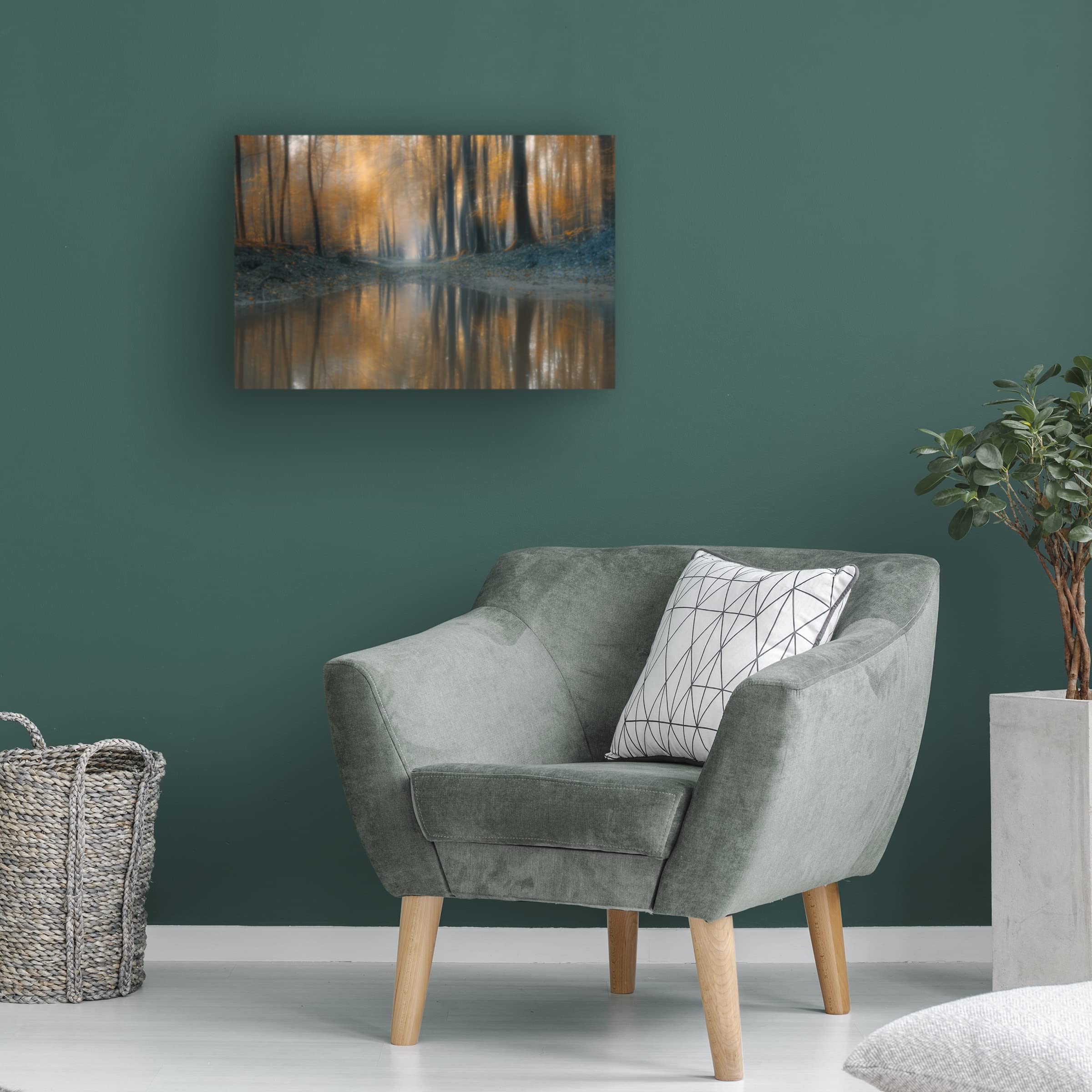 Trademark Fine Art 'The Woods' Canvas Print by Bingo Z - Nature-Inspired Wall Decor for Living Room, Bedroom & Office