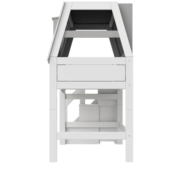 Mid Sleeper Bed 128cm with Playhouse Design - Kids Loft Bed with Study Area & Storage - Perfect for Small Bedrooms & Playrooms