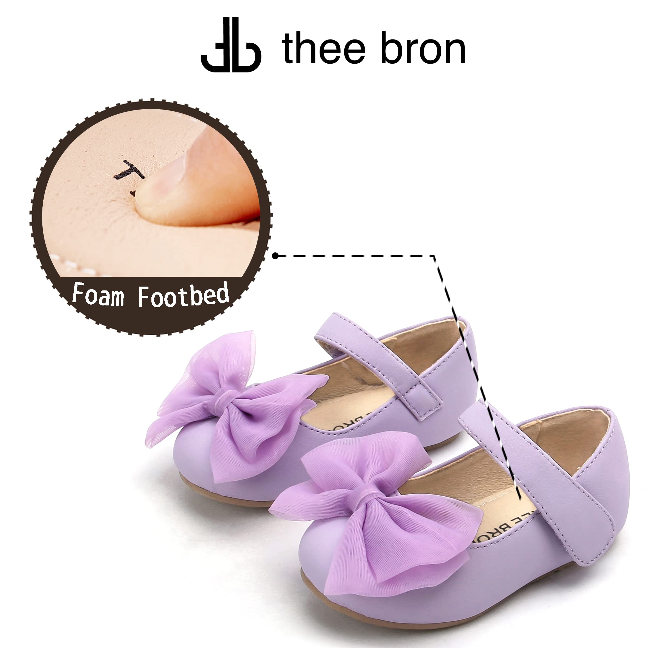 THEE BRON Toddler Girls Mary Jane Flats - Cute Ballerina Dress Shoes for Little Girls | Perfect for Weddings, Parties & Special Occasions