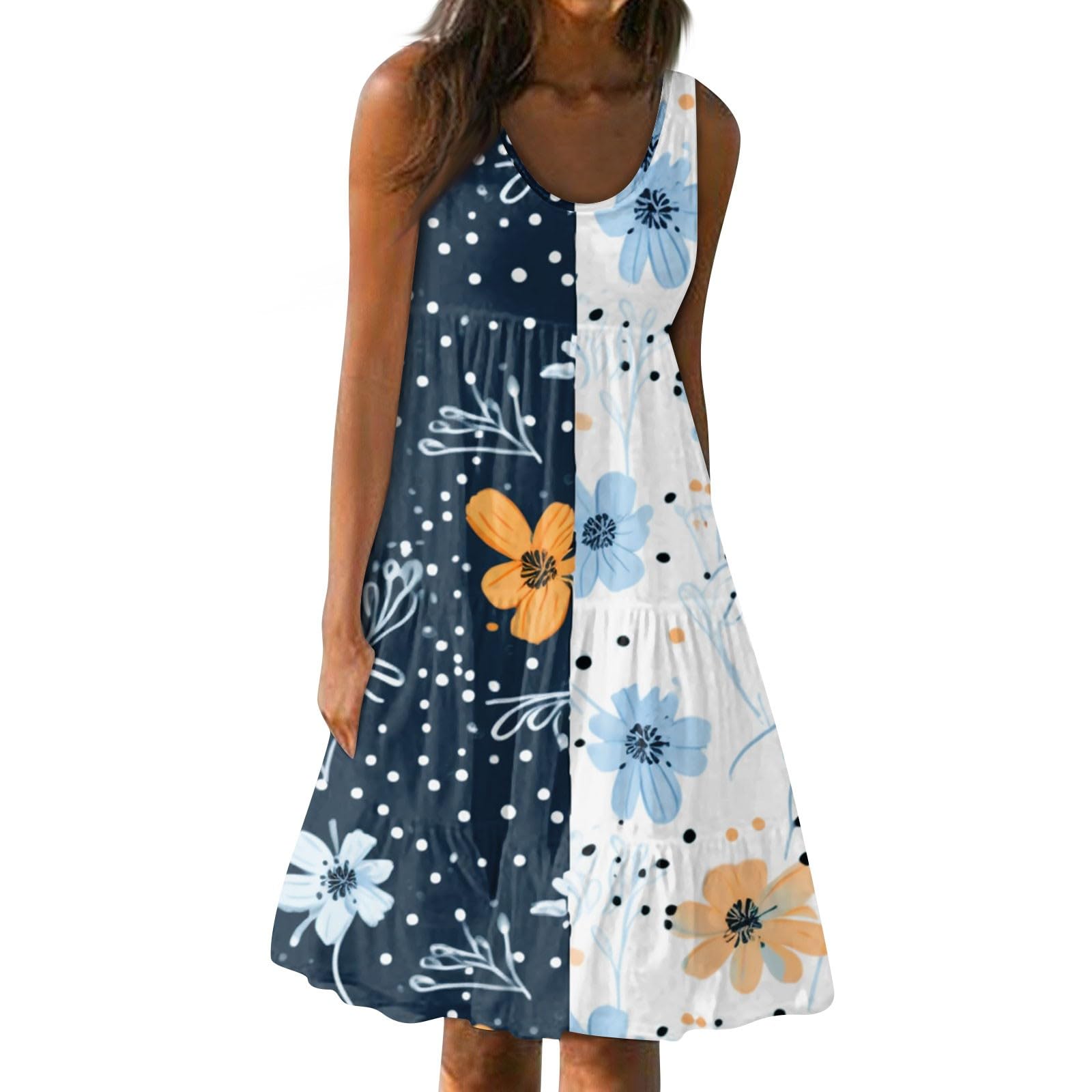 Maternity Summer Dress for Women - Flowy Beach Vacation Dress in Mint Green & Royal Blue, XX-Large | Perfect for Pregnancy, Seaside Getaways & Outdoor Events