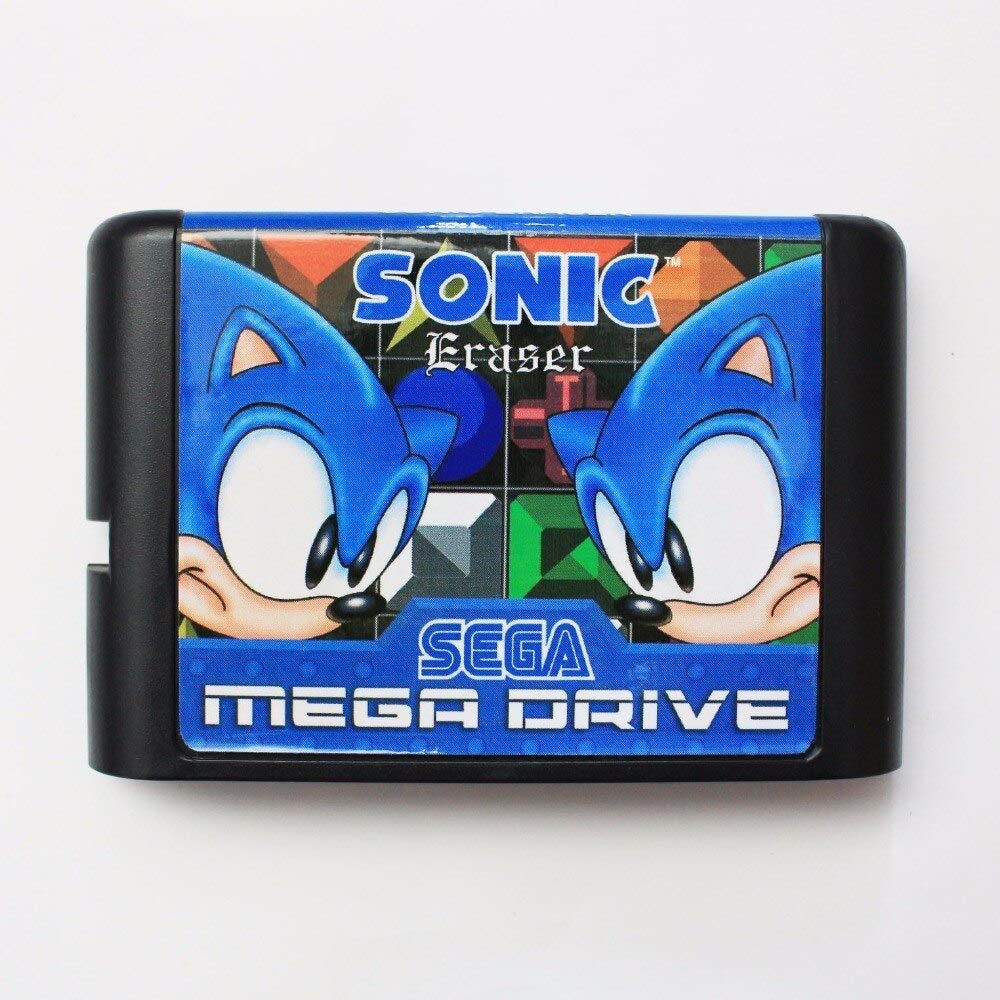 Original Sonic Eraser 16-bit MD Game Card - Compatible with Sega Mega Drive & Genesis - Retro Gaming Collectible for Classic Console Enthusiasts (Perfect for Nostalgic Gaming Nights & Collector's Display)