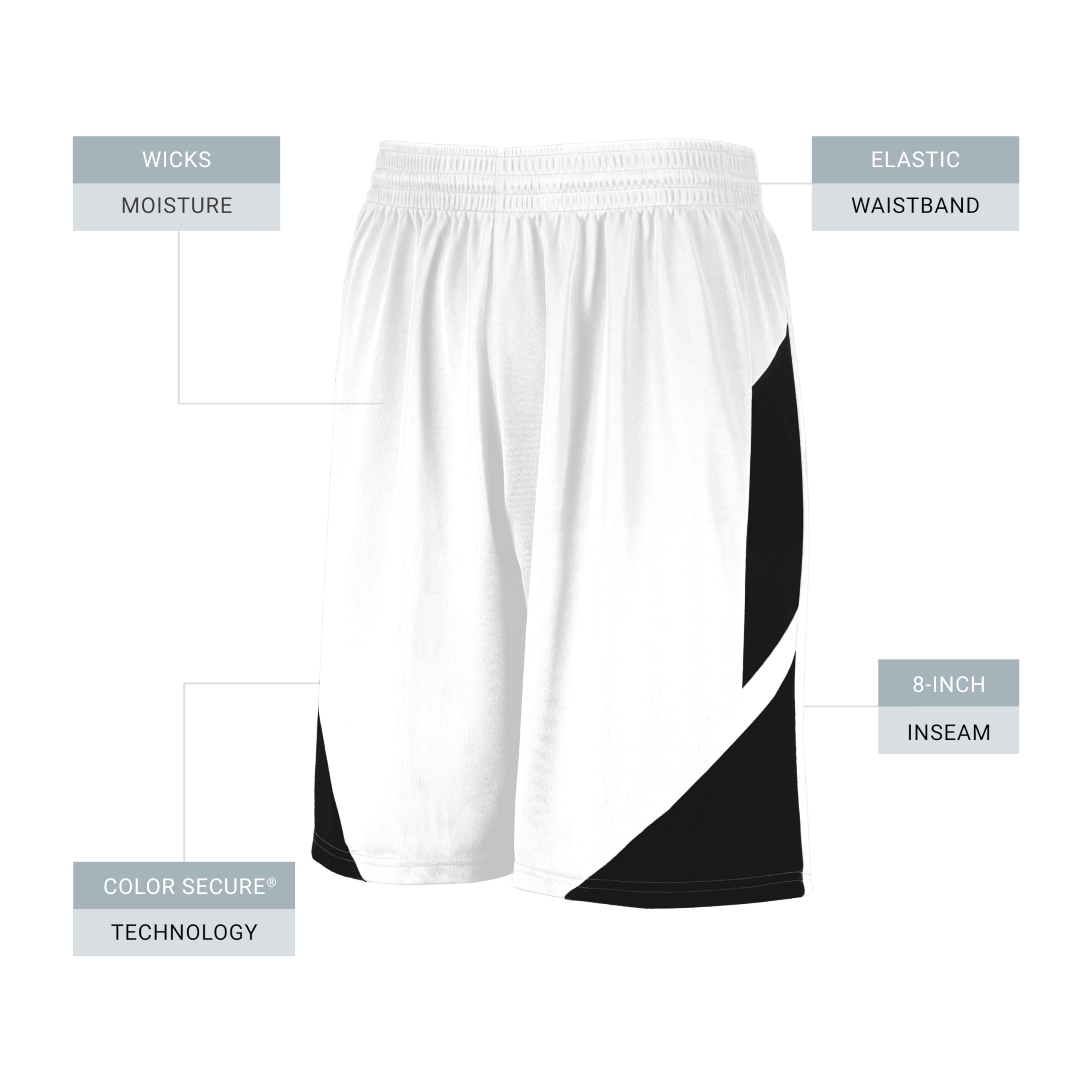 **Augusta Sportswear Step-Back Basketball Shorts for Men - Breathable Mesh Gym Shorts with Pockets - Perfect for Basketball, Running & Casual Wear**