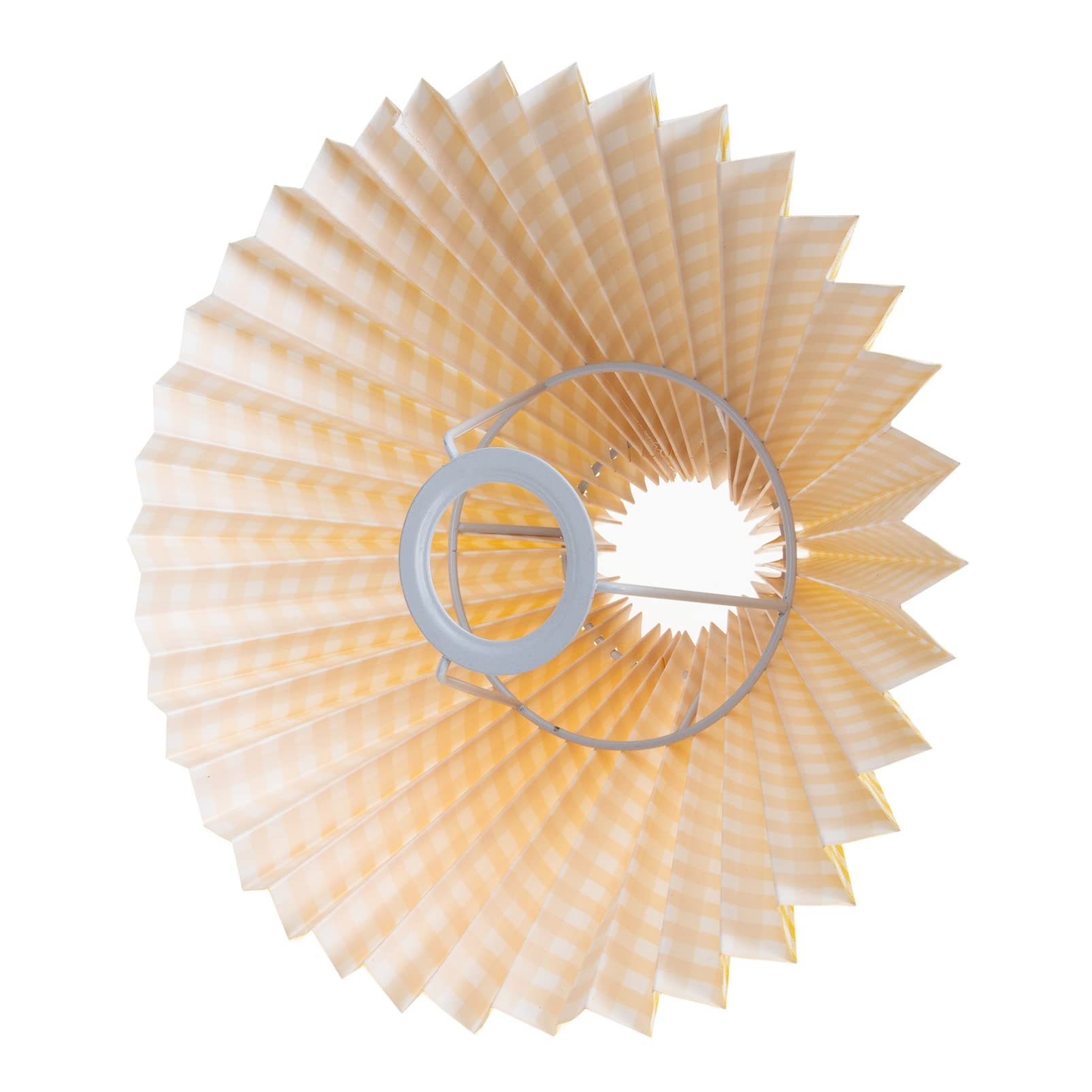 Japanese Style Pleated Fabric Lampshade - Replacement Shade for Table Lamps, Floor Lamps & Desk Lamps in Yellow | Perfect for Living Room, Bedroom & Office Lighting Decor