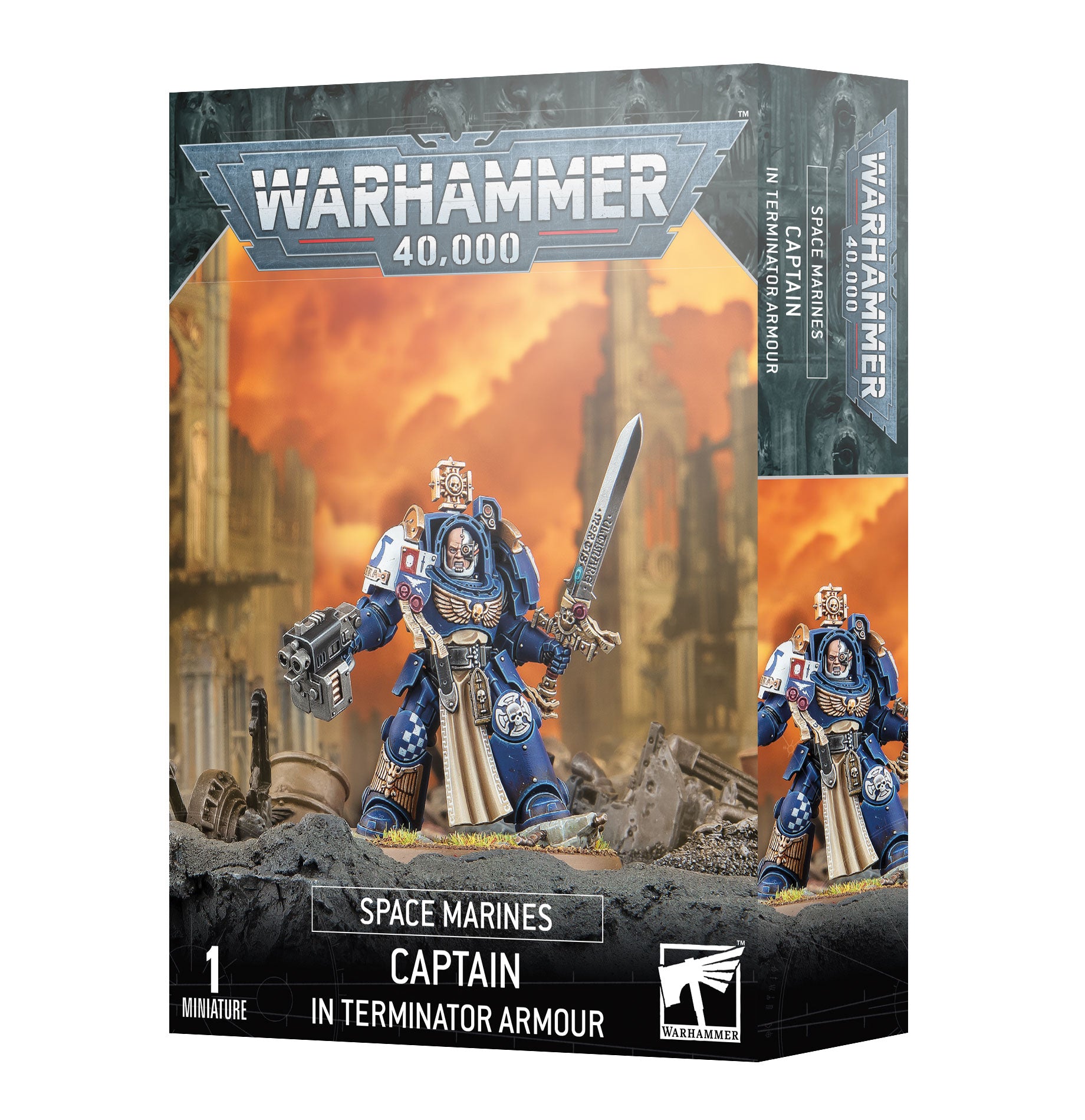 Warhammer 40K Space Marines Captain in Terminator Armor - Tabletop Miniature for Wargaming & Collecting - Perfect for Sci-Fi Battles & Display