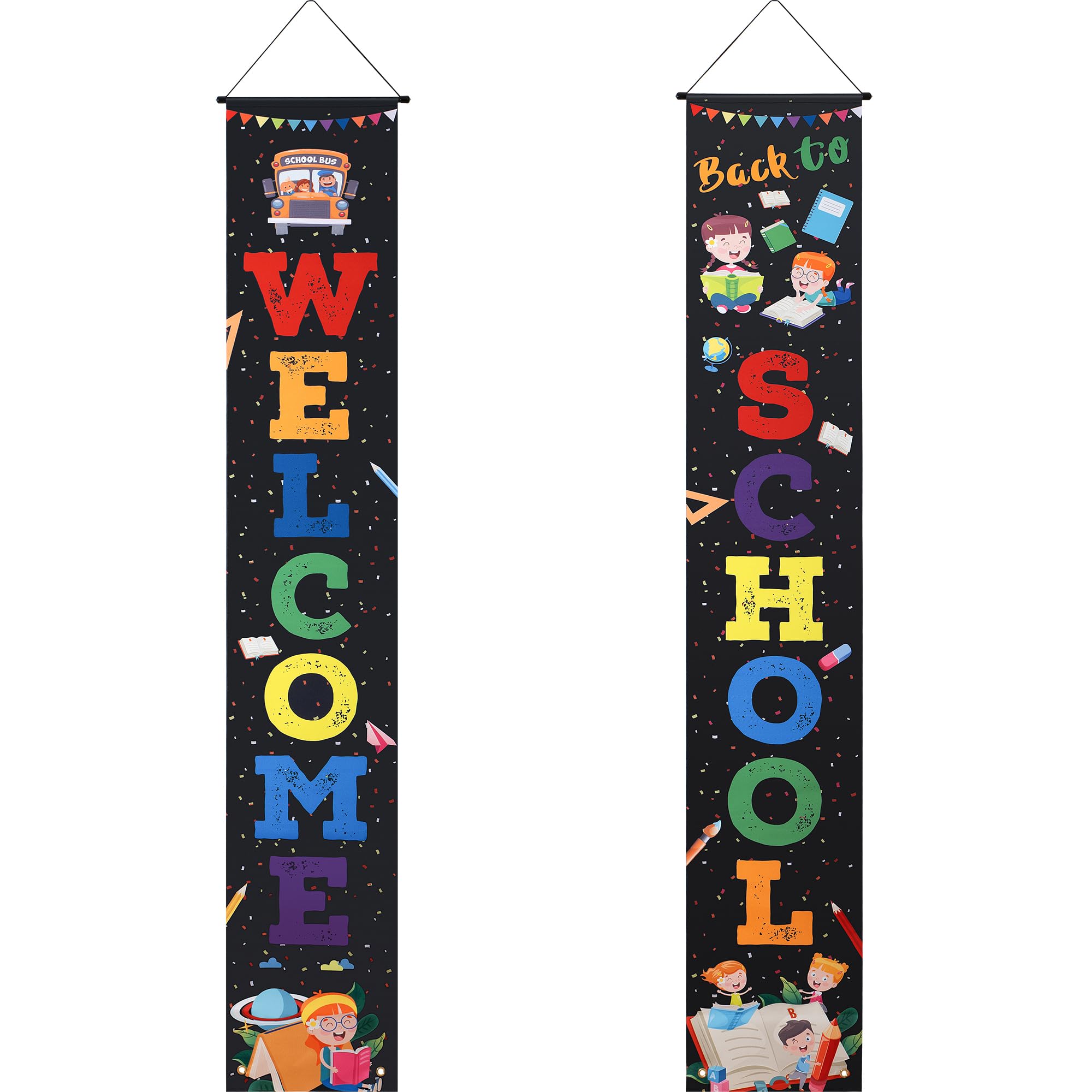 First Day of School Banner - Colorful Fabric Welcome Sign & Classroom Decor for Preschool, Elementary, High School | Perfect for Back to School Decorations, Teacher Gifts & Classroom Parties