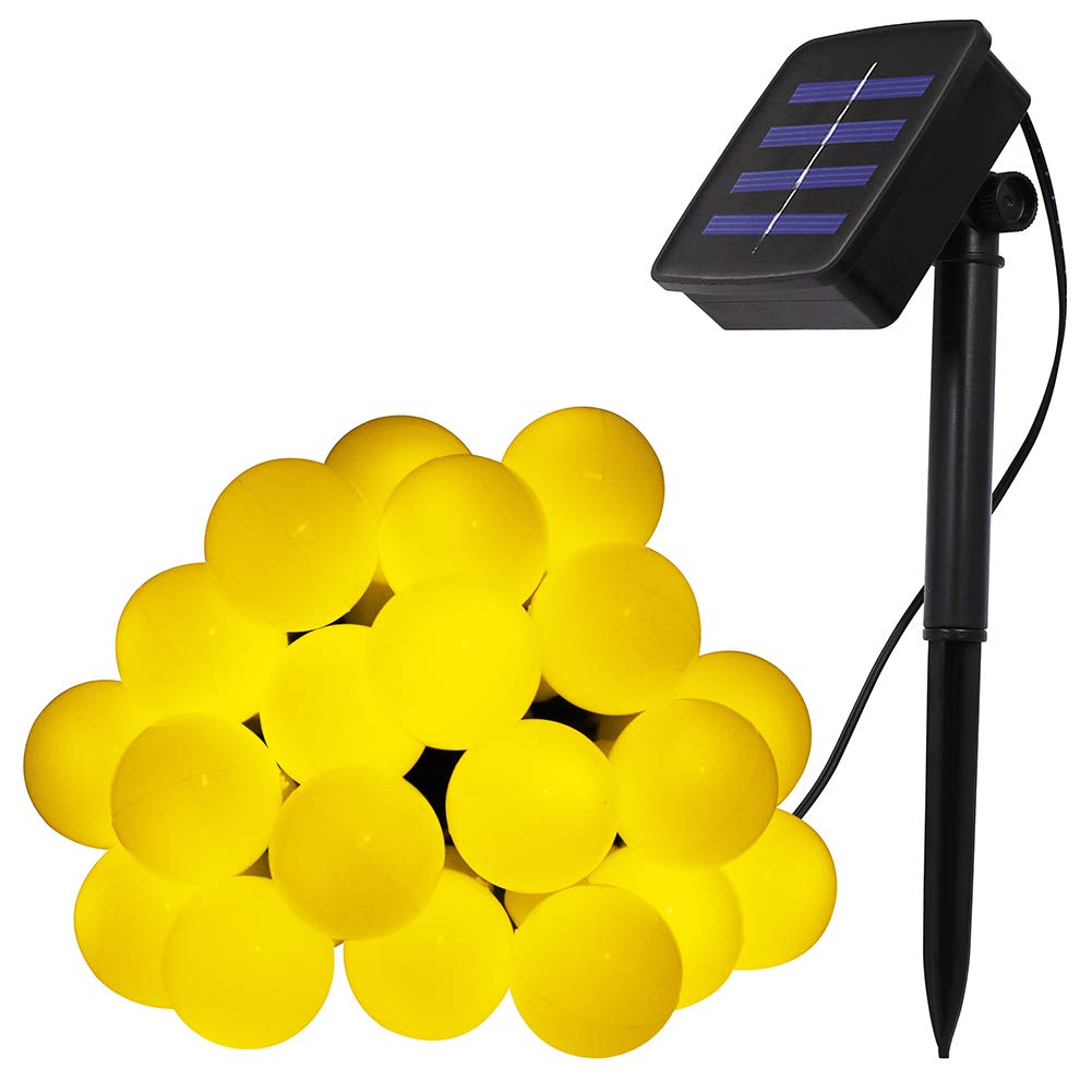 XUNATA 40ft Solar LED String Lights - 100 Waterproof Flexible White Ball Lights for Indoor Outdoor Decor, Garden, Patio, Lawn, Party & Holiday (Warm White) | Perfect for Backyard Weddings, Christmas Decorations & Cozy Evening Ambiance