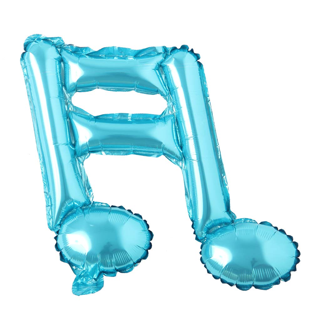 Double Note Light Blue Musical Notes Foil Mylar Balloons for Wedding & Birthday Party Decorations - Helium Inflatable Balloon Supplies for Baby Showers, Graduations, Anniversaries