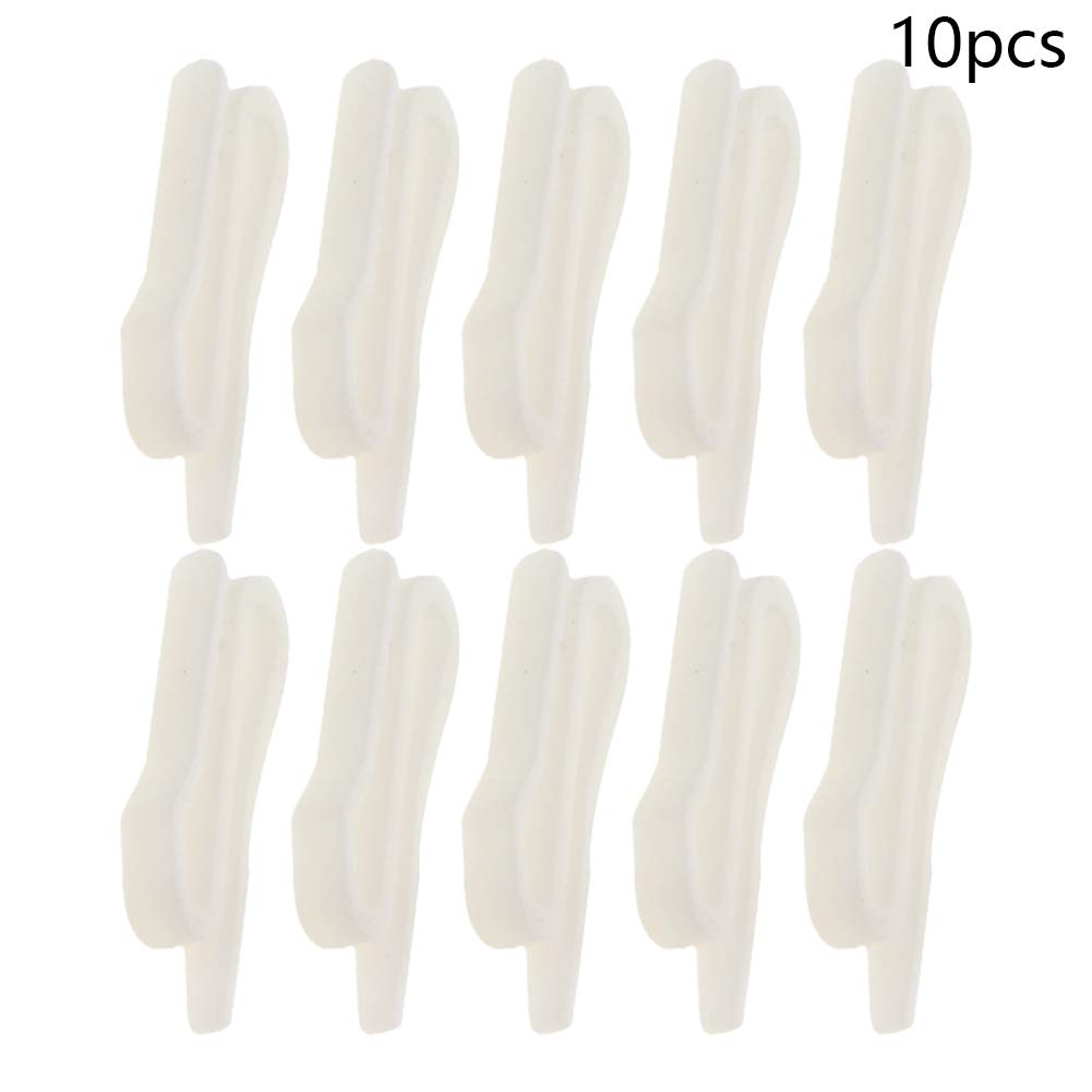 MroMax 10PCS White Plastic Curtain Hooks 1.34