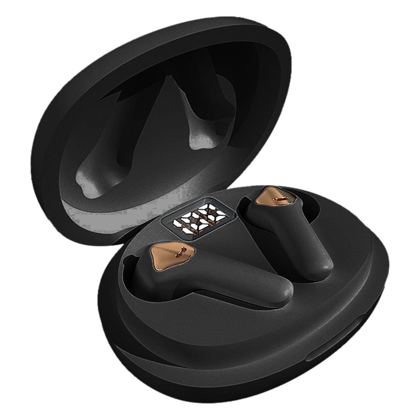 Wireless Bluetooth 5.0 Earbuds with Charging Case - Stereo Sound, Noise Cancelling, Comfort Fit for Running, Gym & Work (Black, One Size)