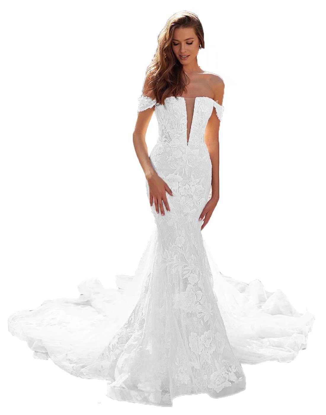 Elegant Lace Beach Wedding Dresses for Bride 2023 | Bohemian Beaded Bridal Gowns for Women | Perfect for Beach, Destination & Boho Chic Weddings
