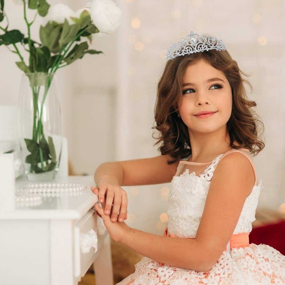 Elegant Silver Crystal Tiara & Birthday Queen Sash Kit for Women - Glitter Princess Crown with Combs for Birthday Parties, Weddings & Special Events | Perfect for Women & Girls Celebrations