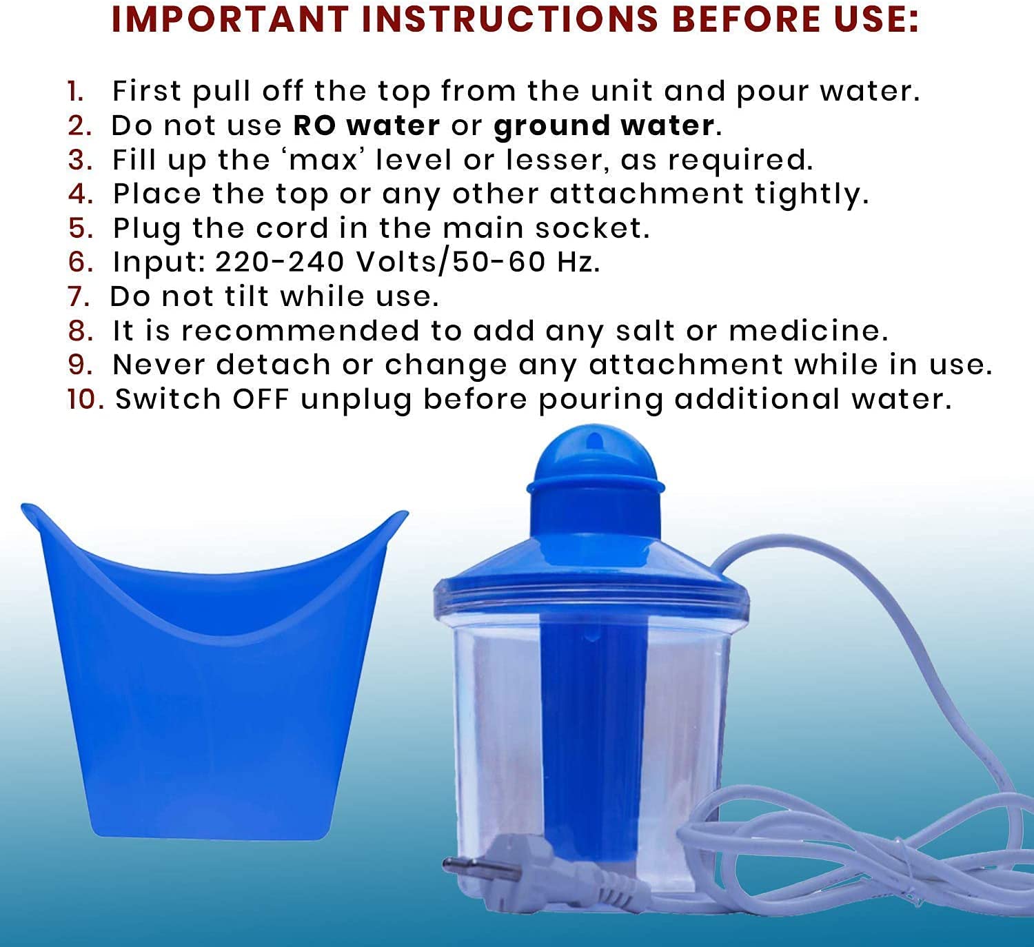 NanoEdge Portable Nebulizer & Nasal Vaporizer Machine - Medium Size Face Steamer for Cold, Cough Relief and Facial Steam Therapy | Perfect for Home Use and Travel