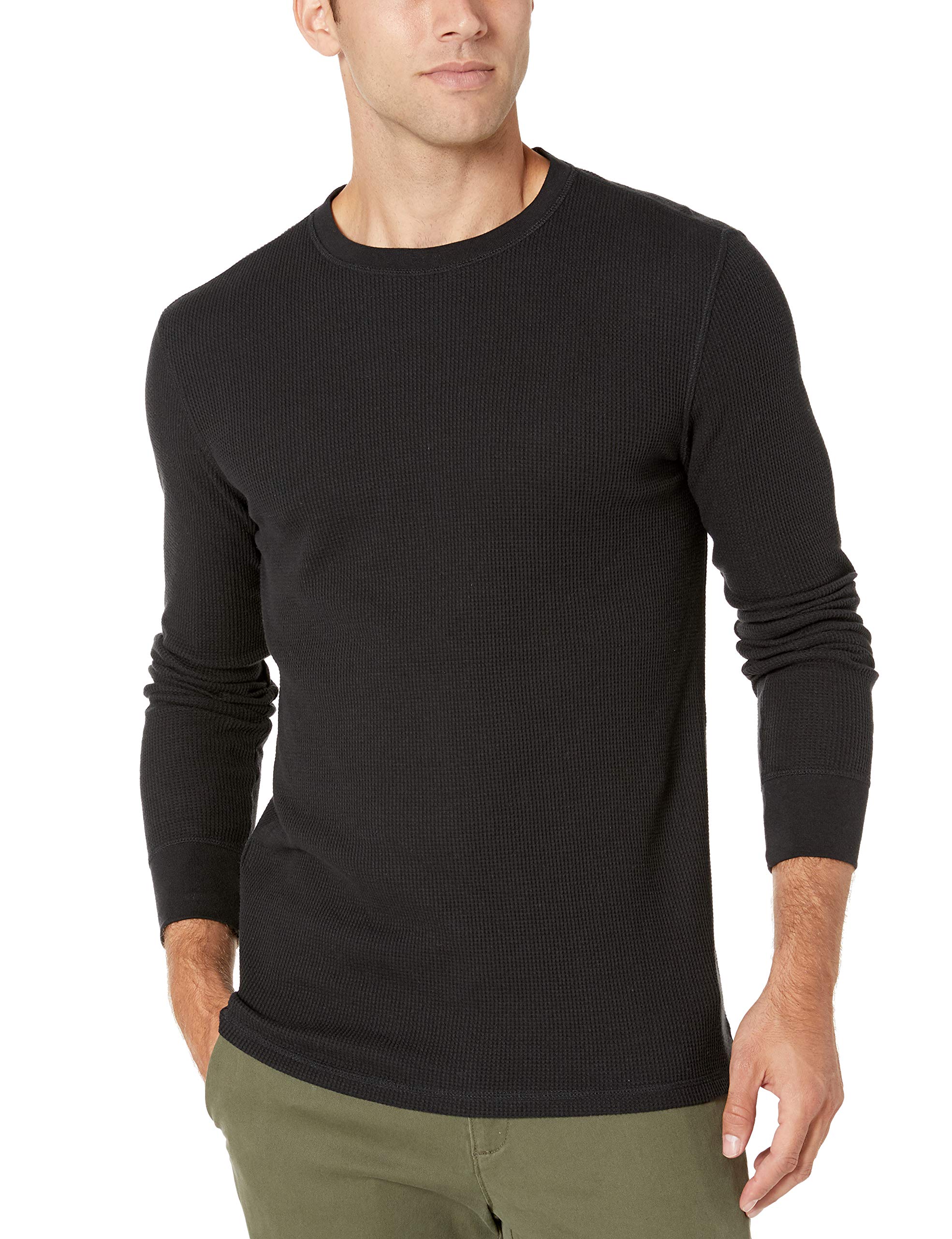 Amazon Essentials Men's Regular-Fit Long-Sleeve Waffle Shirt - Soft Cotton Thermal Henley for Casual Wear & Layering in Fall & Winter