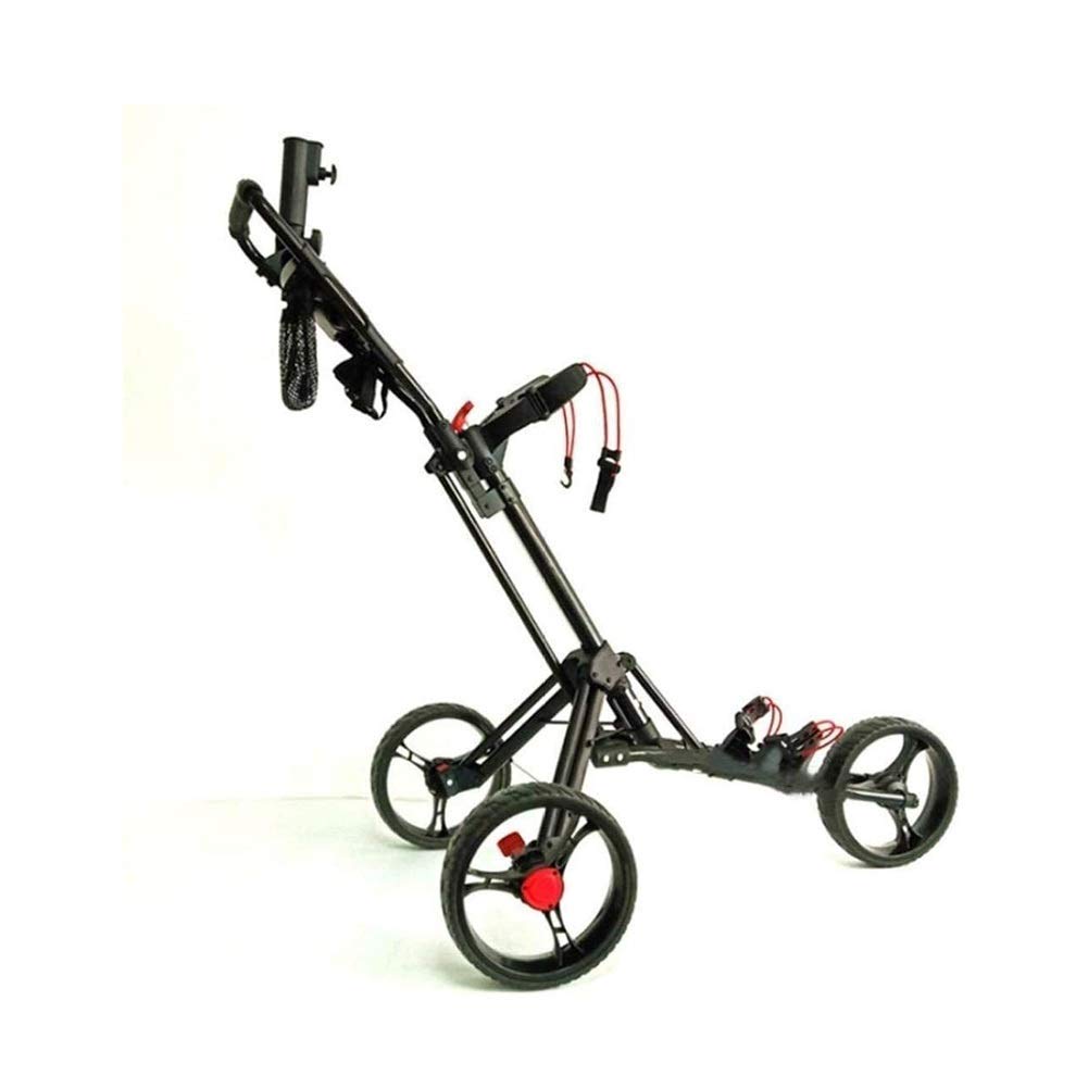 Foldable 3-Wheel Golf Push Cart with Umbrella Stand, Scorecard Holder & Drink Holder - Lightweight Aluminum Golf Trolley for Men & Women | Perfect for Golf Courses, Driving Range & Outdoor Sports