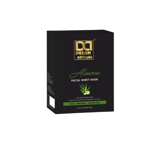 Aloe Vera Facial Sheet Mask - 24 Pack for Hydrating & Soothing Skin - Perfect for Daily Skincare & Spa Nights