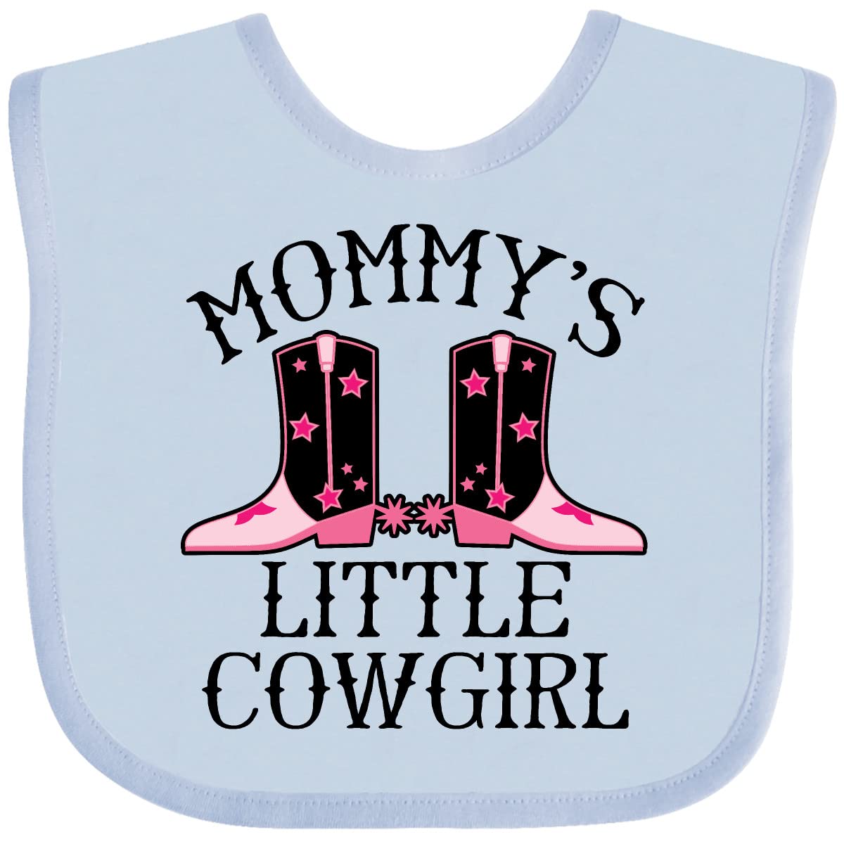 Inktastic Mommy Little Cowgirl Baby Clothes & Bib Set - Cute Western Outfit for Infants & Toddlers - Perfect for Cowgirl Themed Parties, Rodeo Events, and Western Photo Shoots