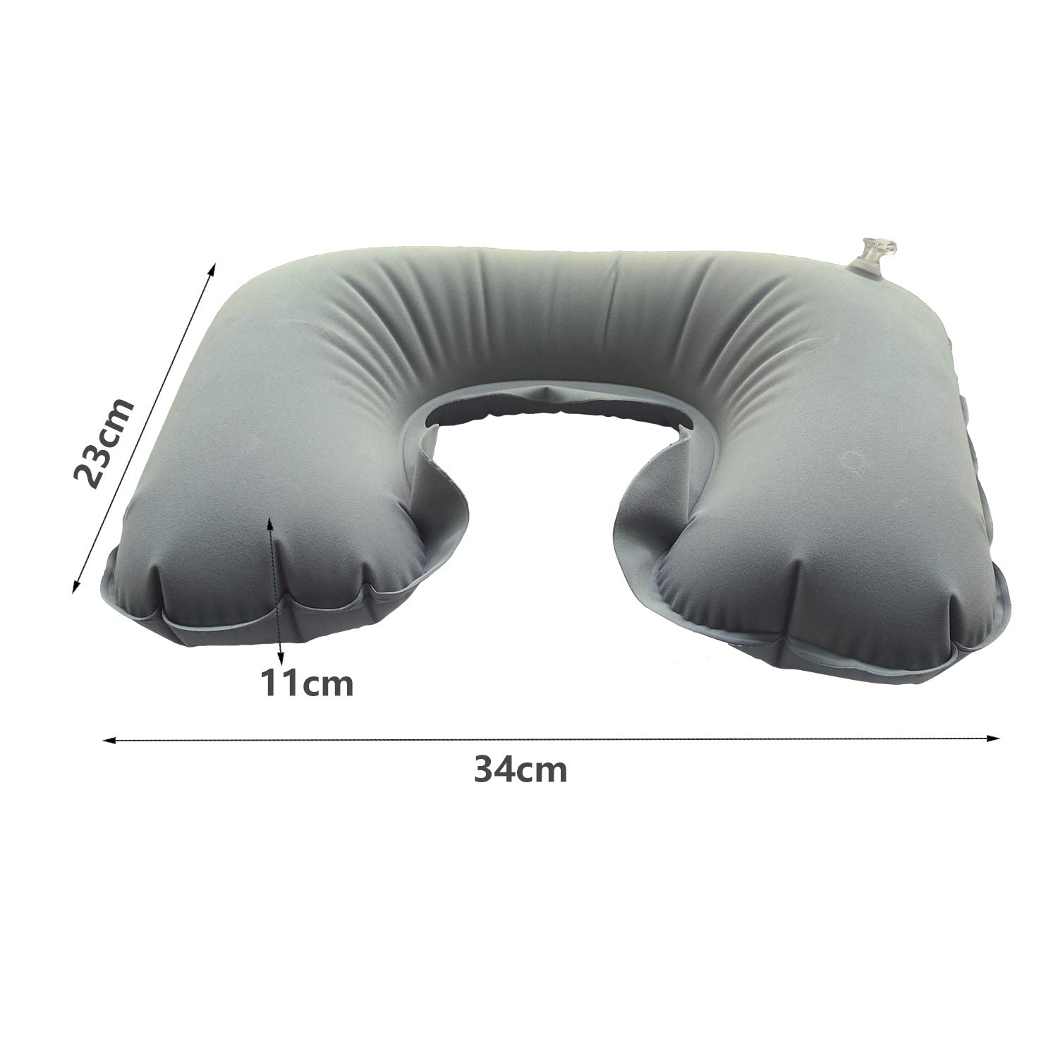 2 Pack U-Shaped Inflatable Travel Neck Pillow - Soft Flocked Fabric Air Pillow for Airplane, Car & Home Use - Compact Lightweight Neck Support for Head, Neck & Lumbar Pain Relief - Perfect for Long Flights, Road Trips & Office Naps