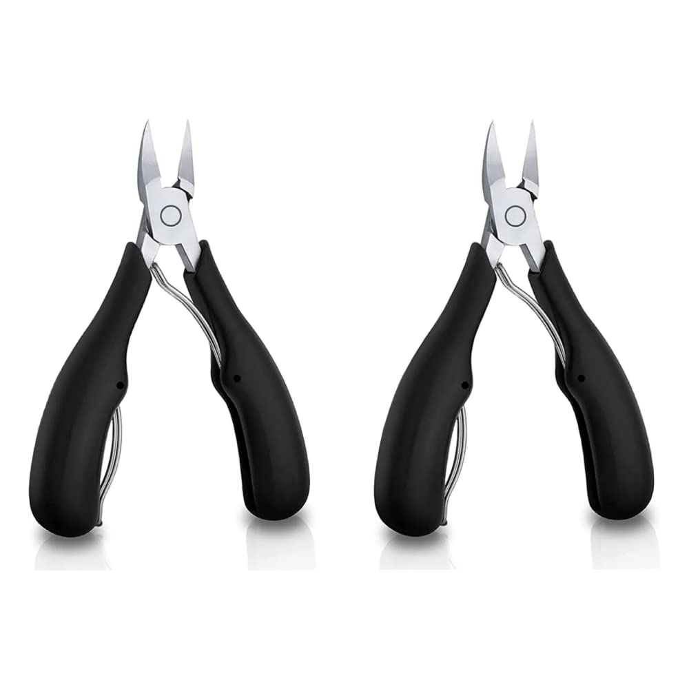 FeelHigh Professional Nail Clipper Set for Men, Women & Seniors - 2 Pack Stainless Steel Toenail Clippers with Comfort Grip - Perfect for Home, Travel & Pedicure Care
