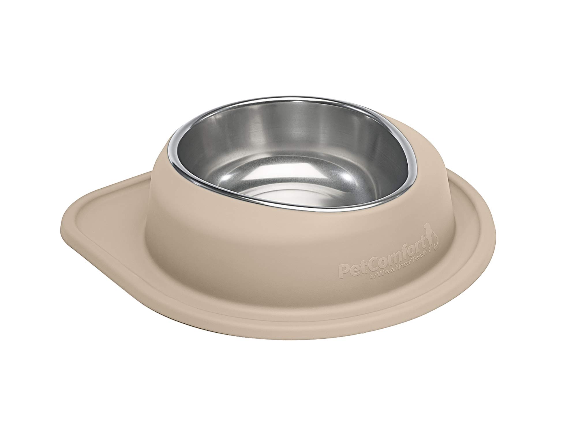 WeatherTech Single Low Pet Feeding System - Heavy-Duty 96oz Dog & Cat Food and Water Bowl (12 Cups) - Durable Tan Pet Dish for Indoor/Outdoor Use - Perfect for Home, Kennel, or Travel (Model SL9603TN)