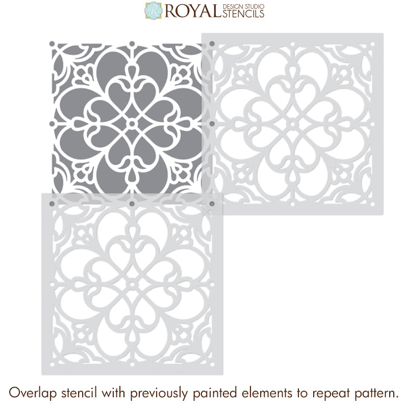 Estevan Tile Stencil - Reusable DIY Wall & Floor Stencils for Painting, Home Decor, Bathroom & Kitchen Renovation - Perfect for DIY Projects, Wall Art, and Custom Tile Designs
