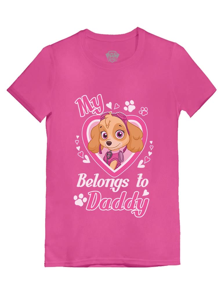 Paw Patrol T-Shirts for Girls - Cute I Love My Daddy Shirt - Father's Day Gift for Kids - Perfect for Birthday Parties & Family Events