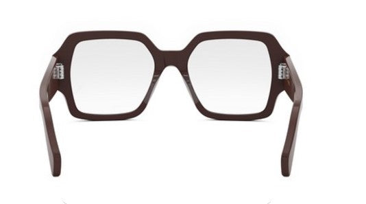 Celine TRIOMPHE CL50131I 048 Shiny Brown Square Women's Eyeglasses Frames - Designer Prescription Glasses & Sunglasses for Women, Perfect for Office, Reading, and Everyday Fashion Accessory