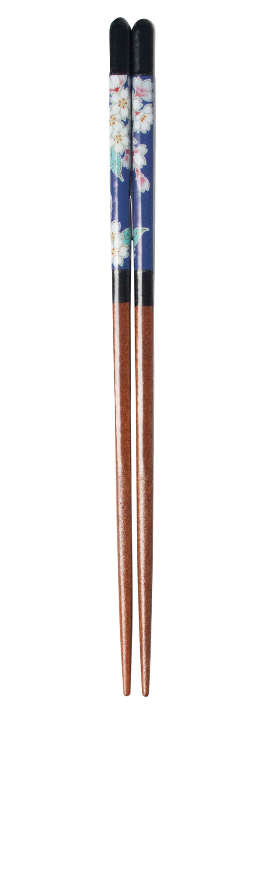 Premium Kutani Yaki & Wakasa Nuri Lacquerware Chopsticks - 23cm Cherry Blossom & Black Design - Elegant Japanese Dining Utensils for Sushi, Asian Cuisine & Home Decor
