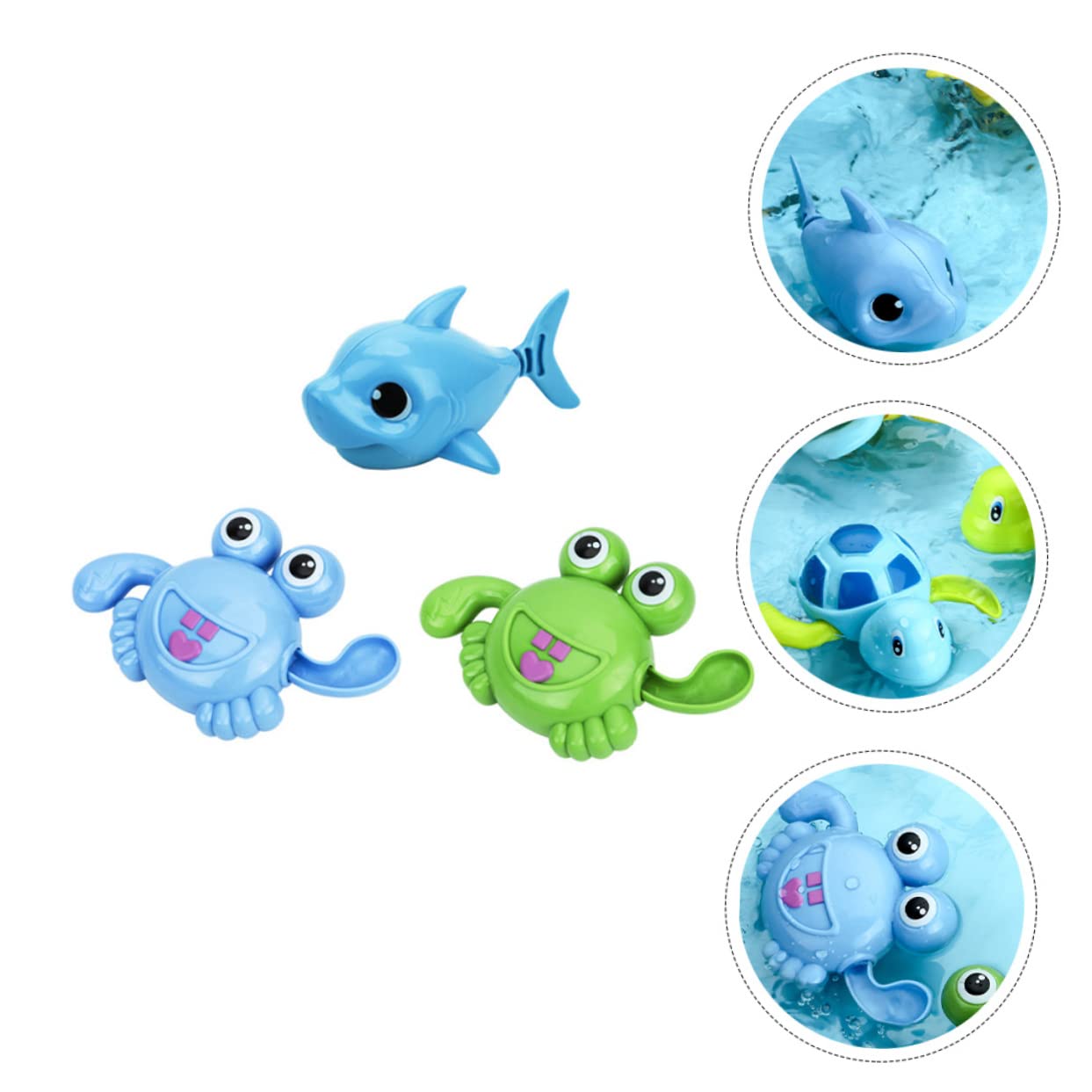 DRESSOOS 3-Piece Wind-Up Bath Toys Set - Floating Water Play Toys for Kids, Fun Bathtub & Pool Swimming Toys for Toddlers (Duck, Boat, Fish) - Perfect for Bath Time, Pool Parties & Sensory Play