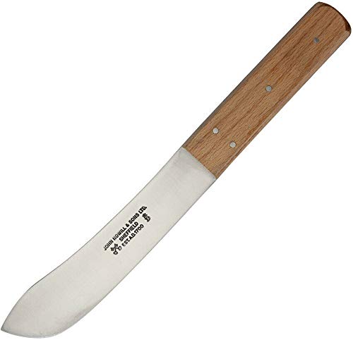 19th Century Butcher's Stainless Steel Fixed Blade Knife SHE017 - Professional Kitchen Tool for Meat Cutting & Food Preparation